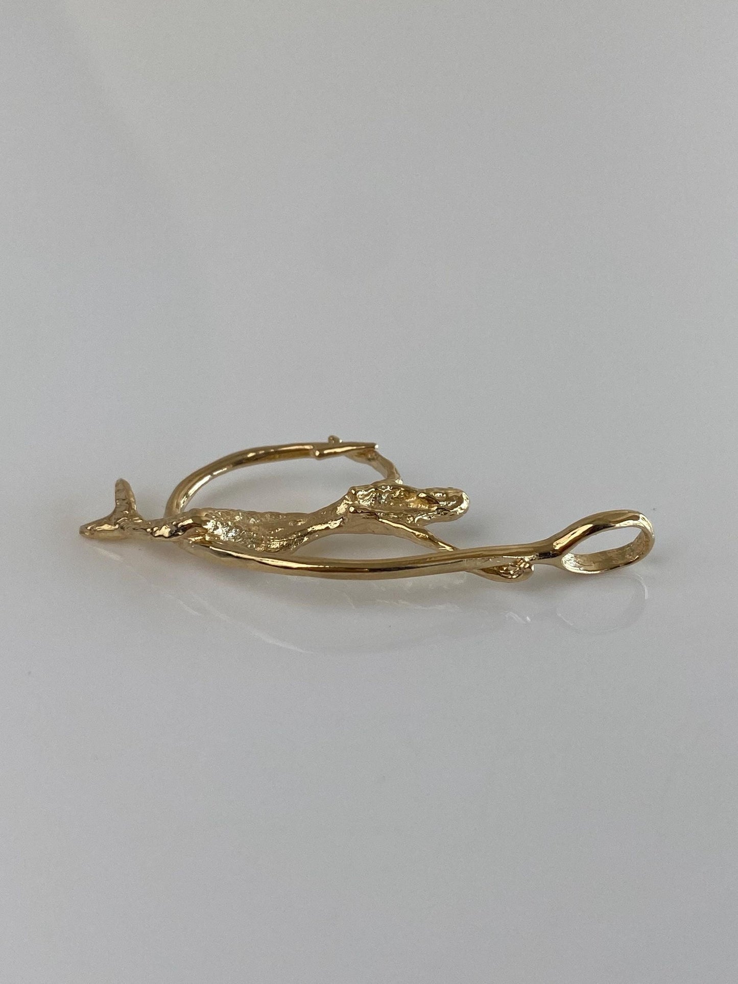 Vintage Solid 14k Yellow Gold Mermaid Fish Hook Charm