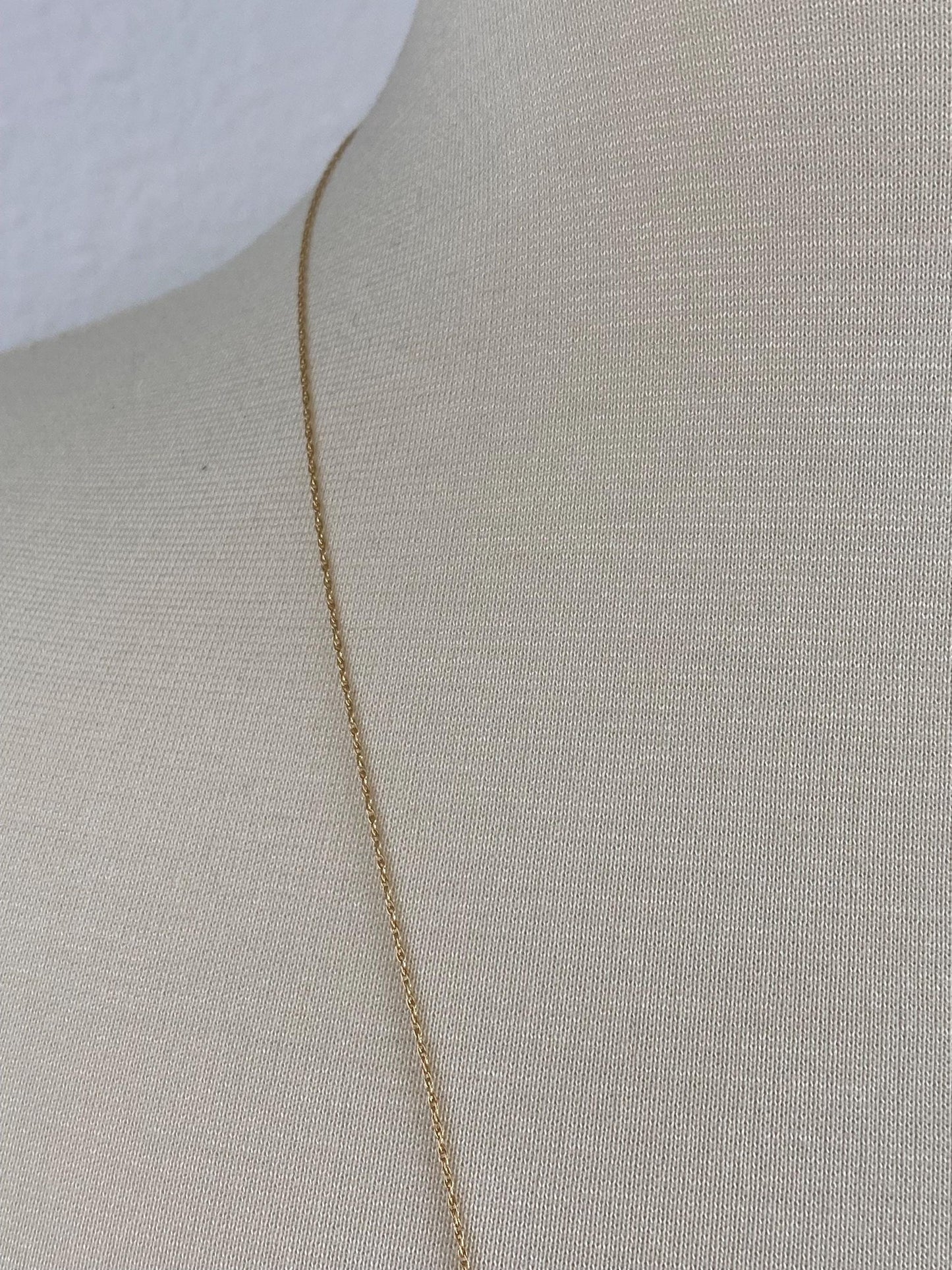 Vintage Solid 14k Yellow Gold Long Dainty Chain Necklace - 29 inches