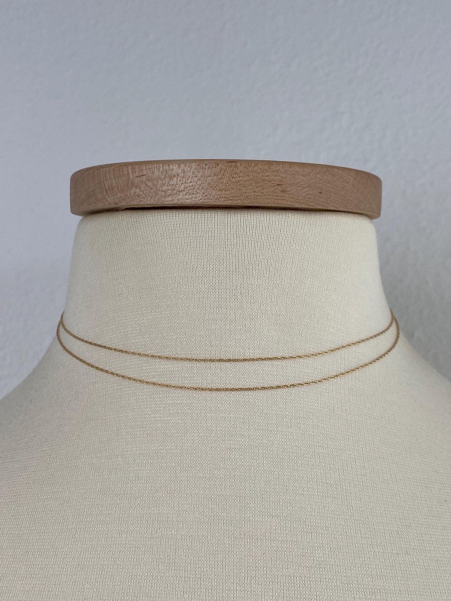 Vintage Solid 14k Yellow Gold Long Dainty Chain Necklace - 29 inches