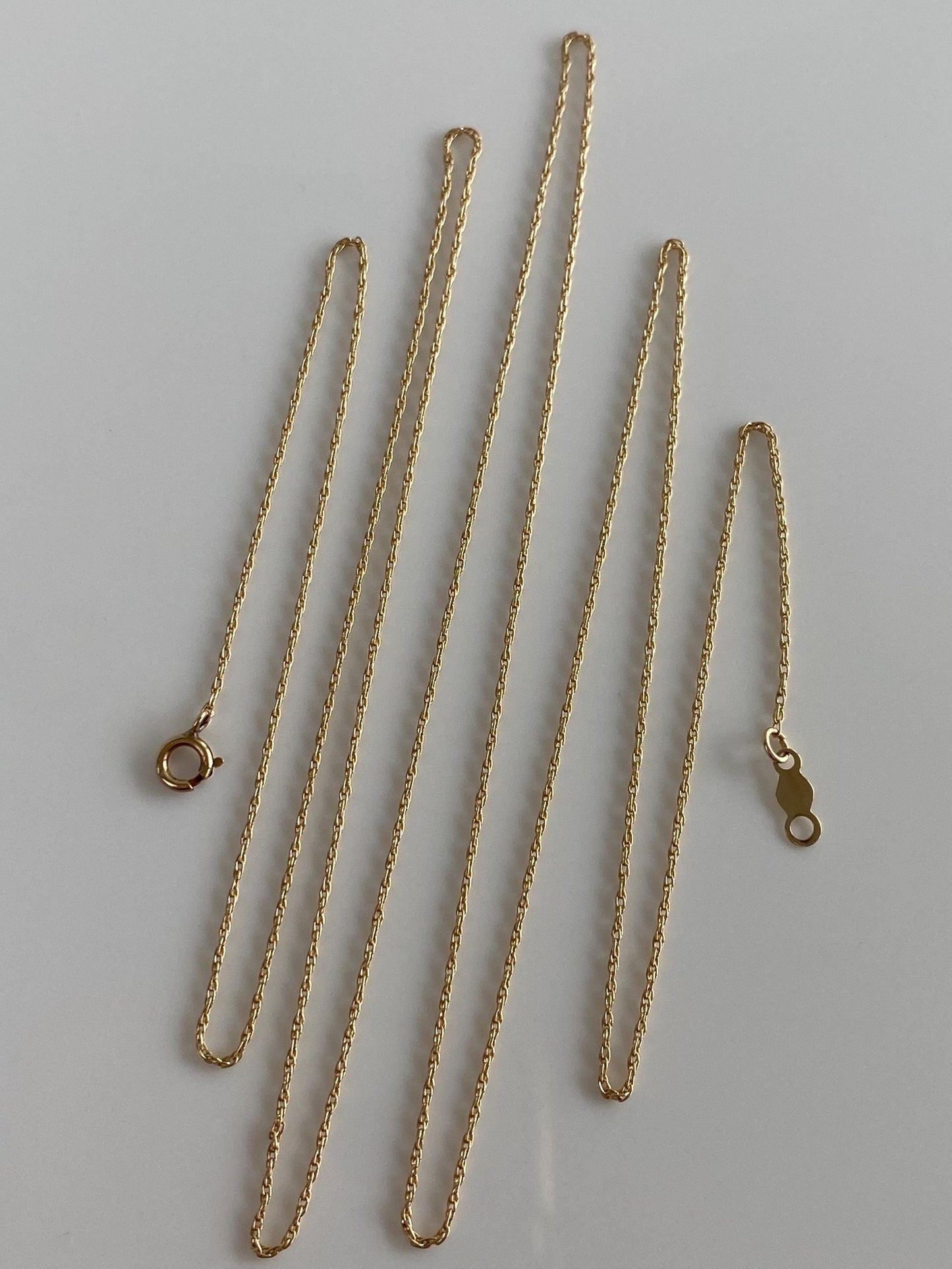 Vintage Solid 14k Yellow Gold Long Dainty Chain Necklace - 29 inches