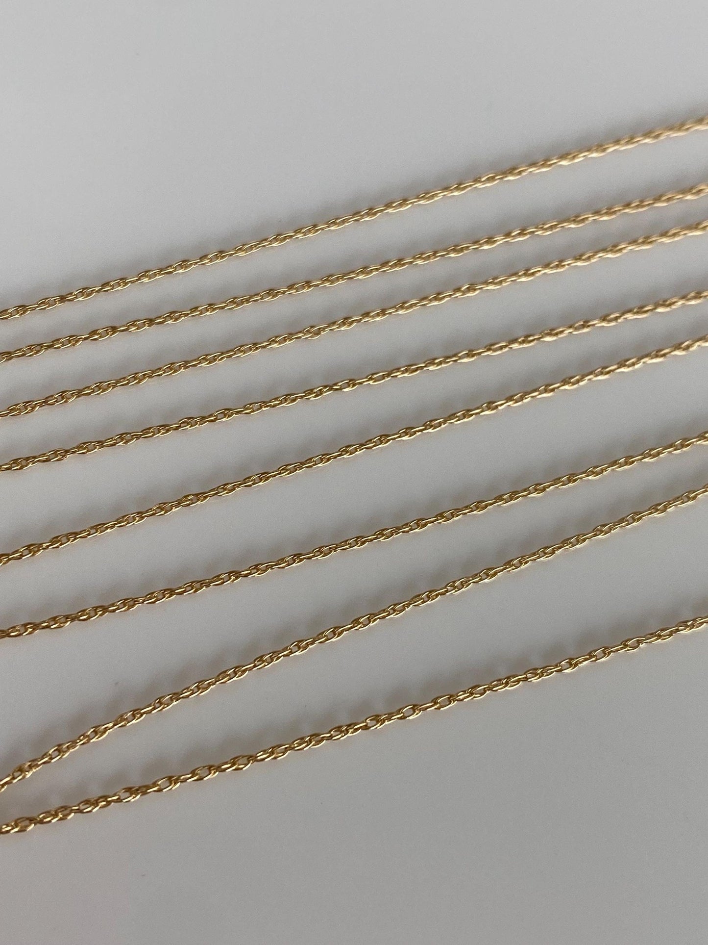 Vintage Solid 14k Yellow Gold Long Dainty Chain Necklace - 29 inches