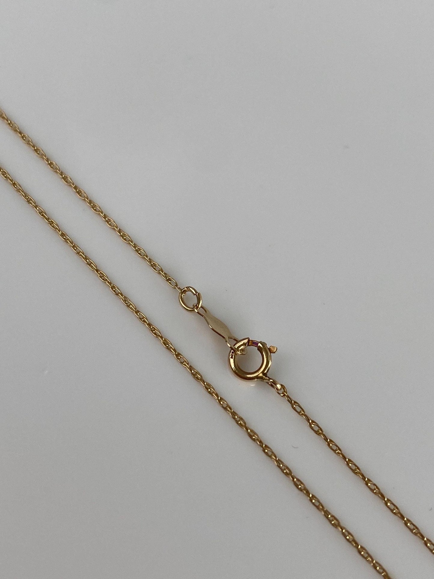 Vintage Solid 14k Yellow Gold Long Dainty Chain Necklace - 29 inches