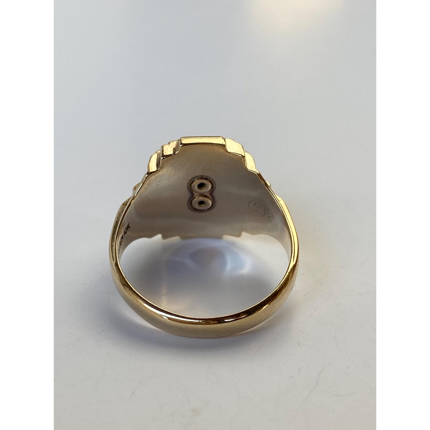 Vintage Solid 10k Yellow Gold Blue Spinel 1959 Class Ring - Size 6.5