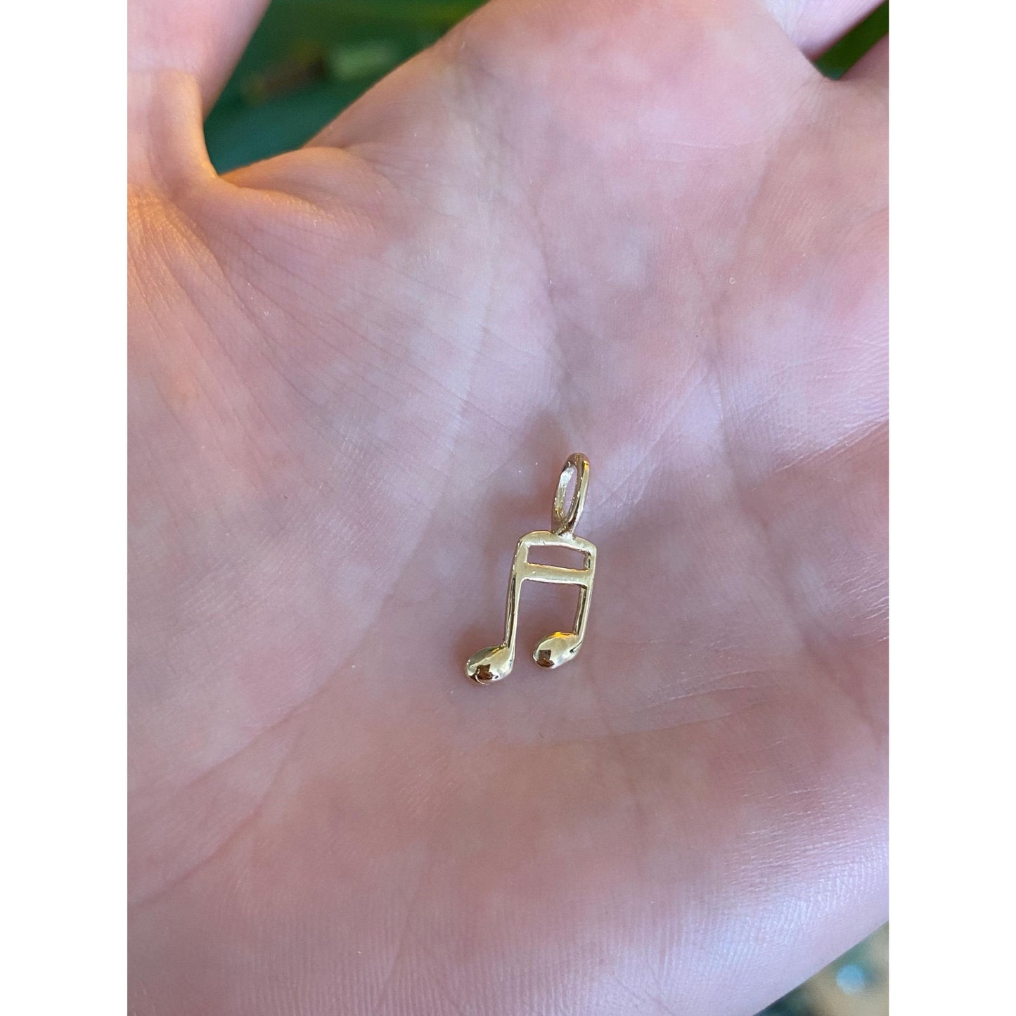 Vintage Solid 14k Yellow Gold Music Note Charm