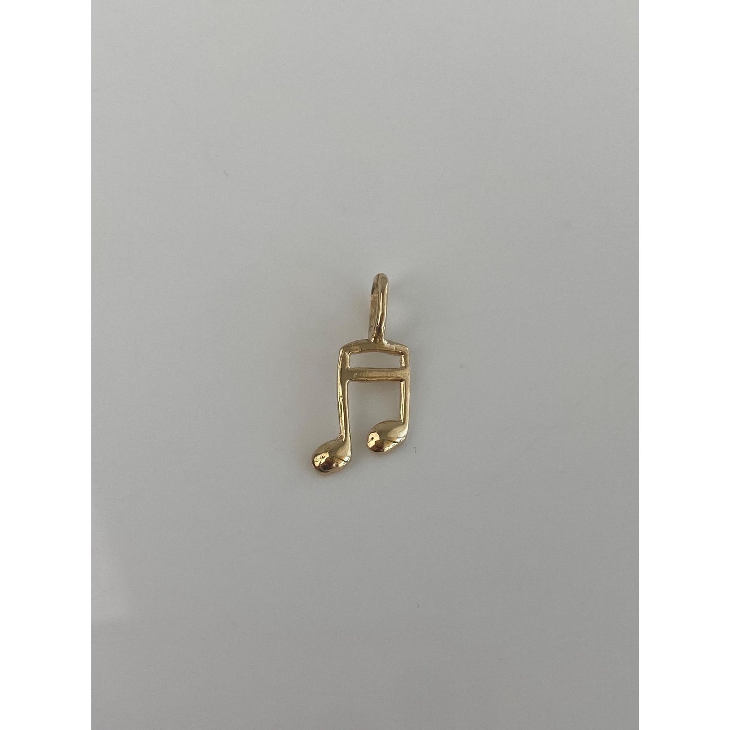Vintage Solid 14k Yellow Gold Music Note Charm