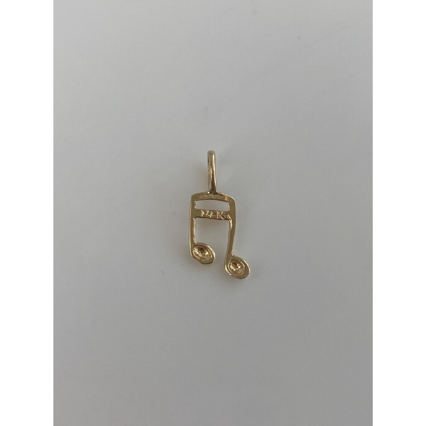 Vintage Solid 14k Yellow Gold Music Note Charm