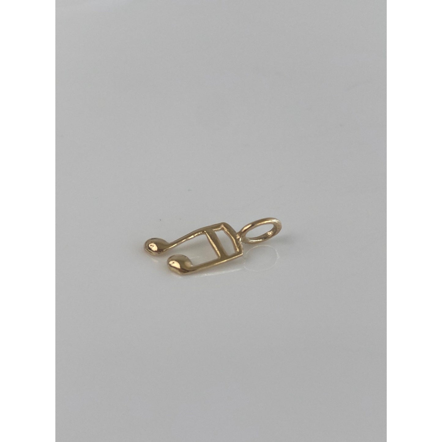 Vintage Solid 14k Yellow Gold Music Note Charm