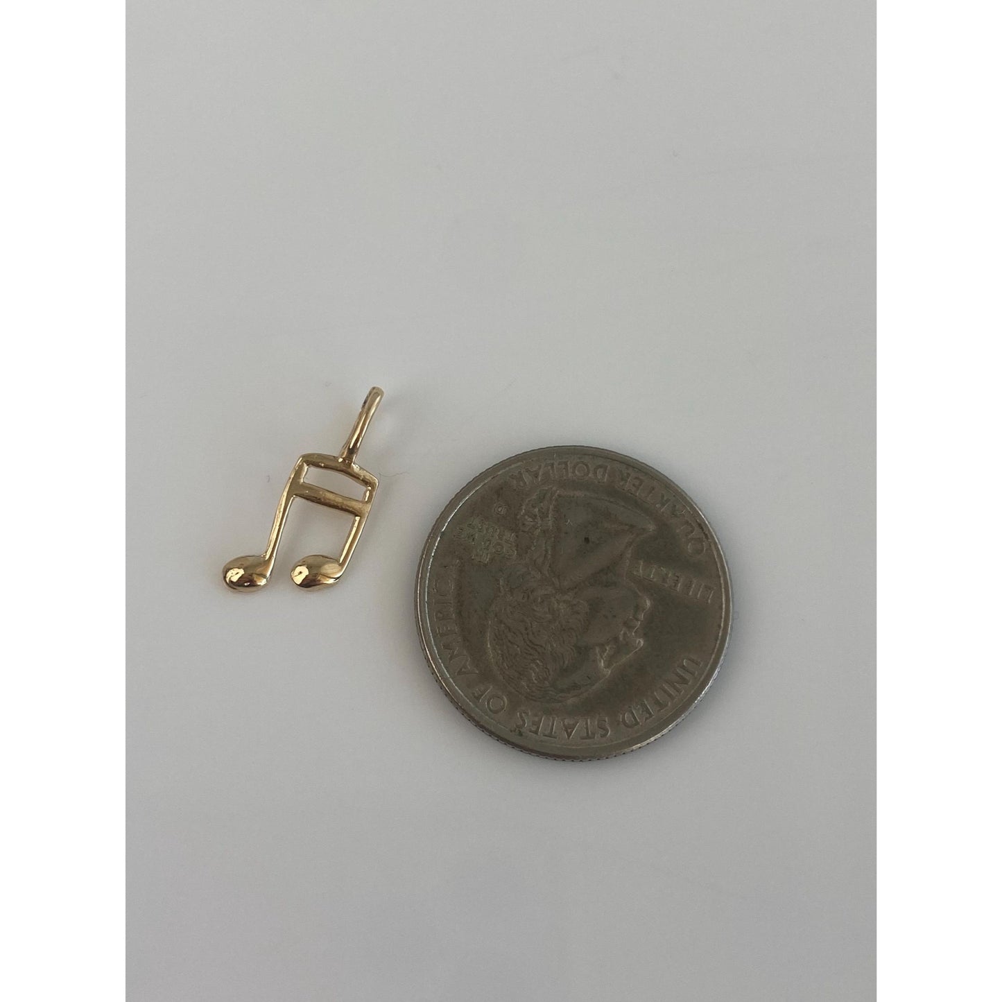 Vintage Solid 14k Yellow Gold Music Note Charm