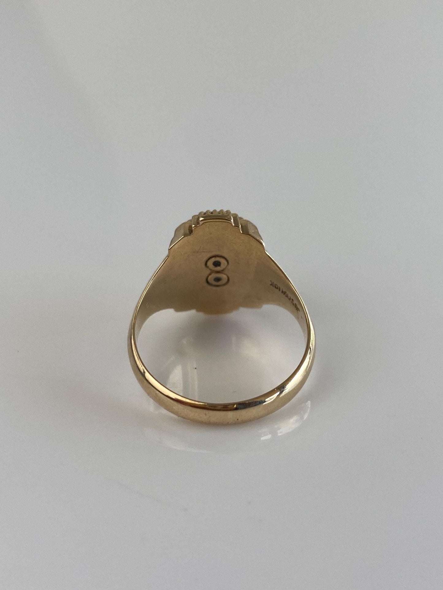 Vintage Solid 10k Yellow Gold Enamel 1951 Class Ring - Size 6.75