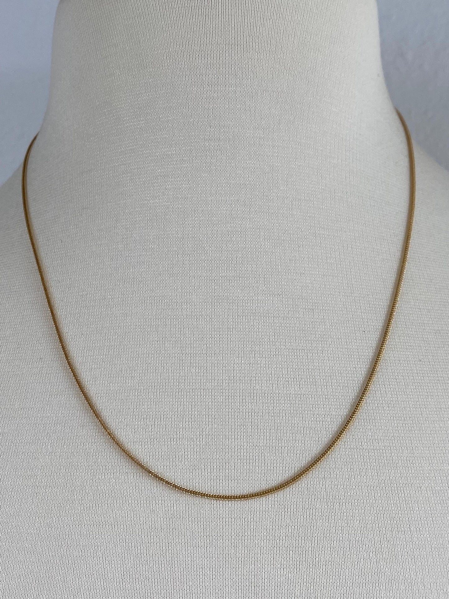 Solid 14k Yellow Gold Square Wheat Chain Necklace - 20.25 inches
