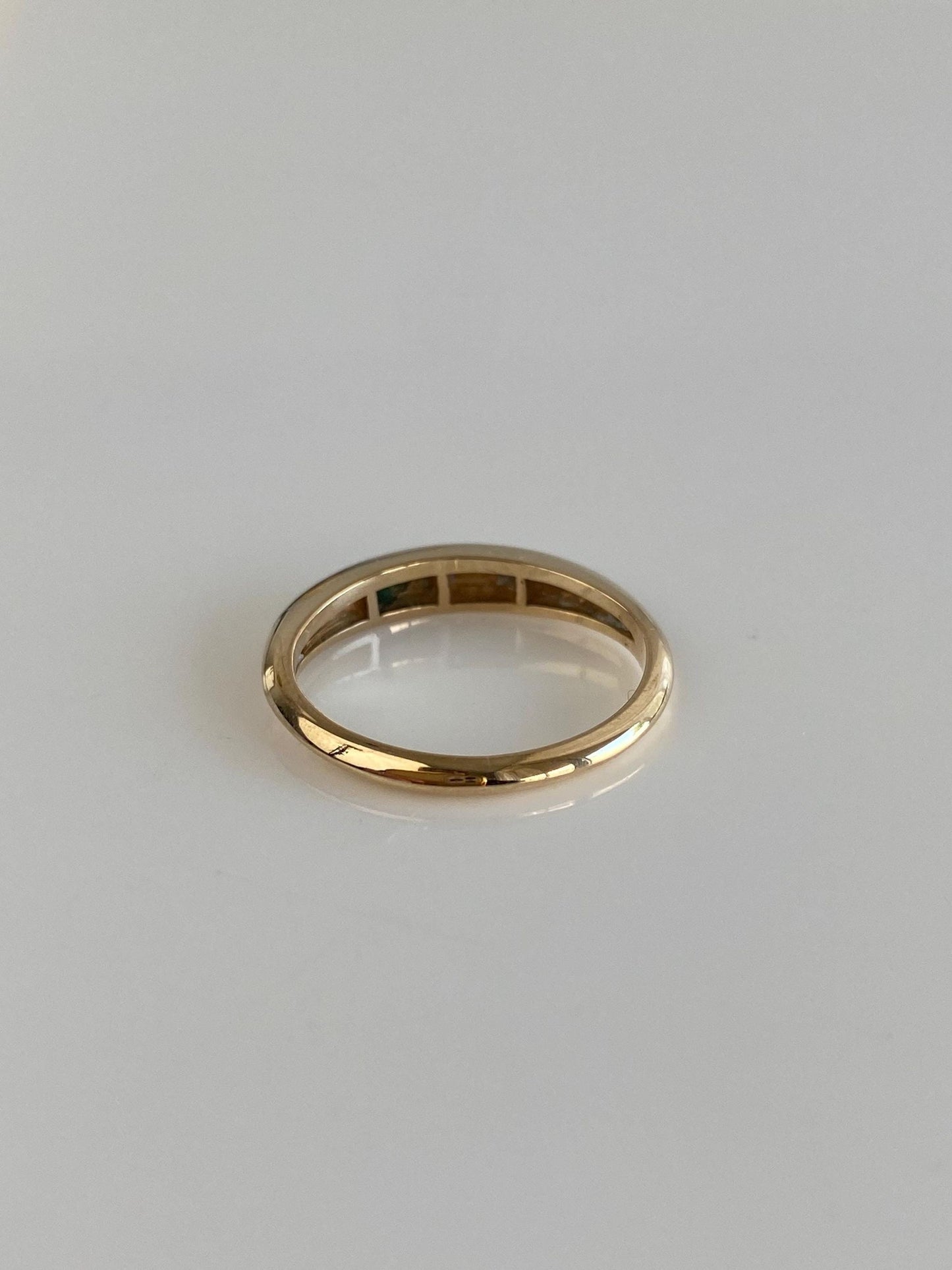 Vintage Solid 14k White & Yellow Gold Design Ring Band - Size 4.5