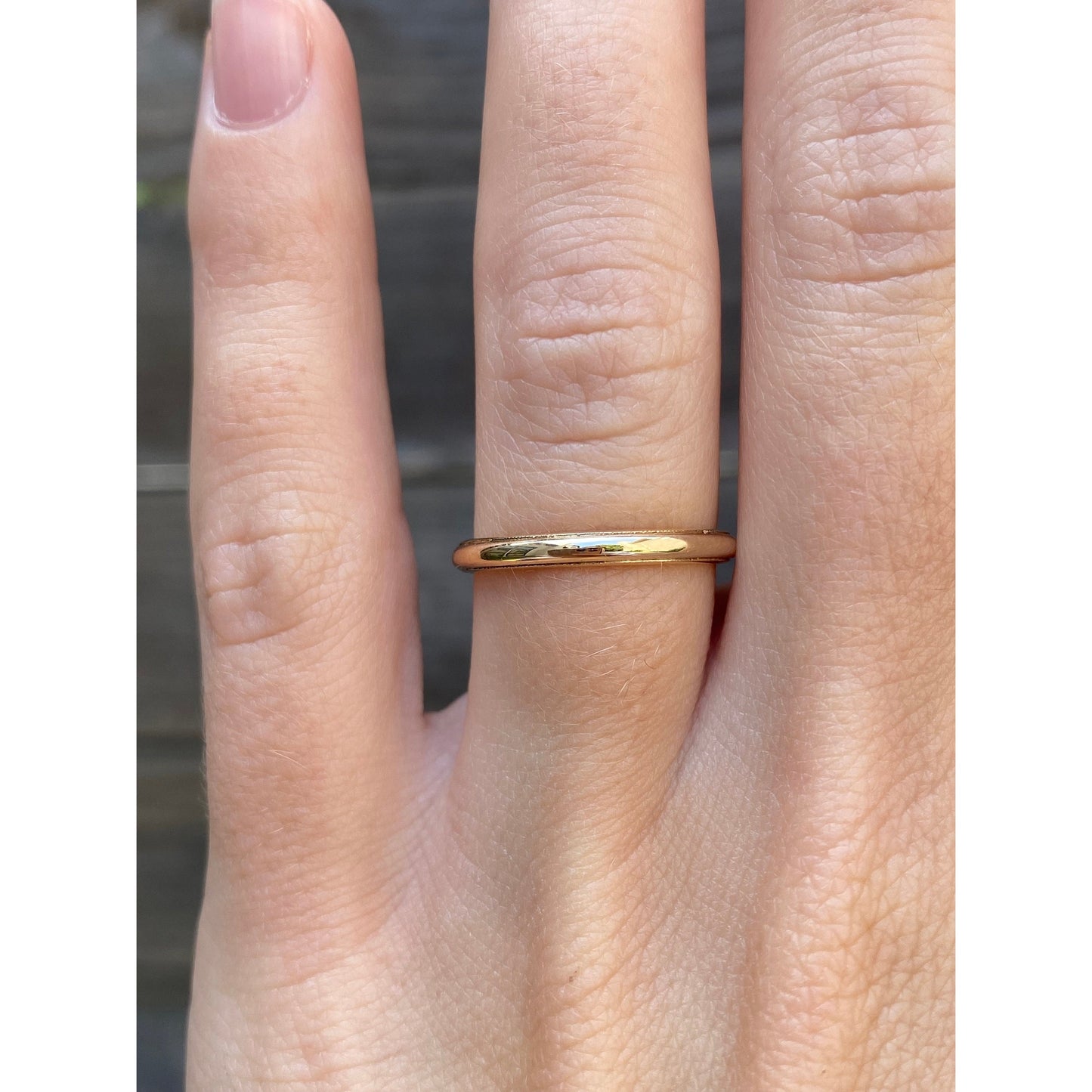 Vintage Solid 14k Yellow Gold Milgrain Ring Band - Size 5.75