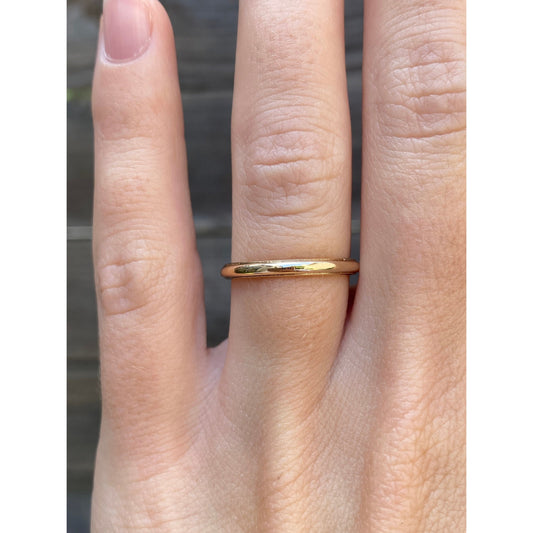 Vintage Solid 14k Yellow Gold Milgrain Ring Band - Size 5.75