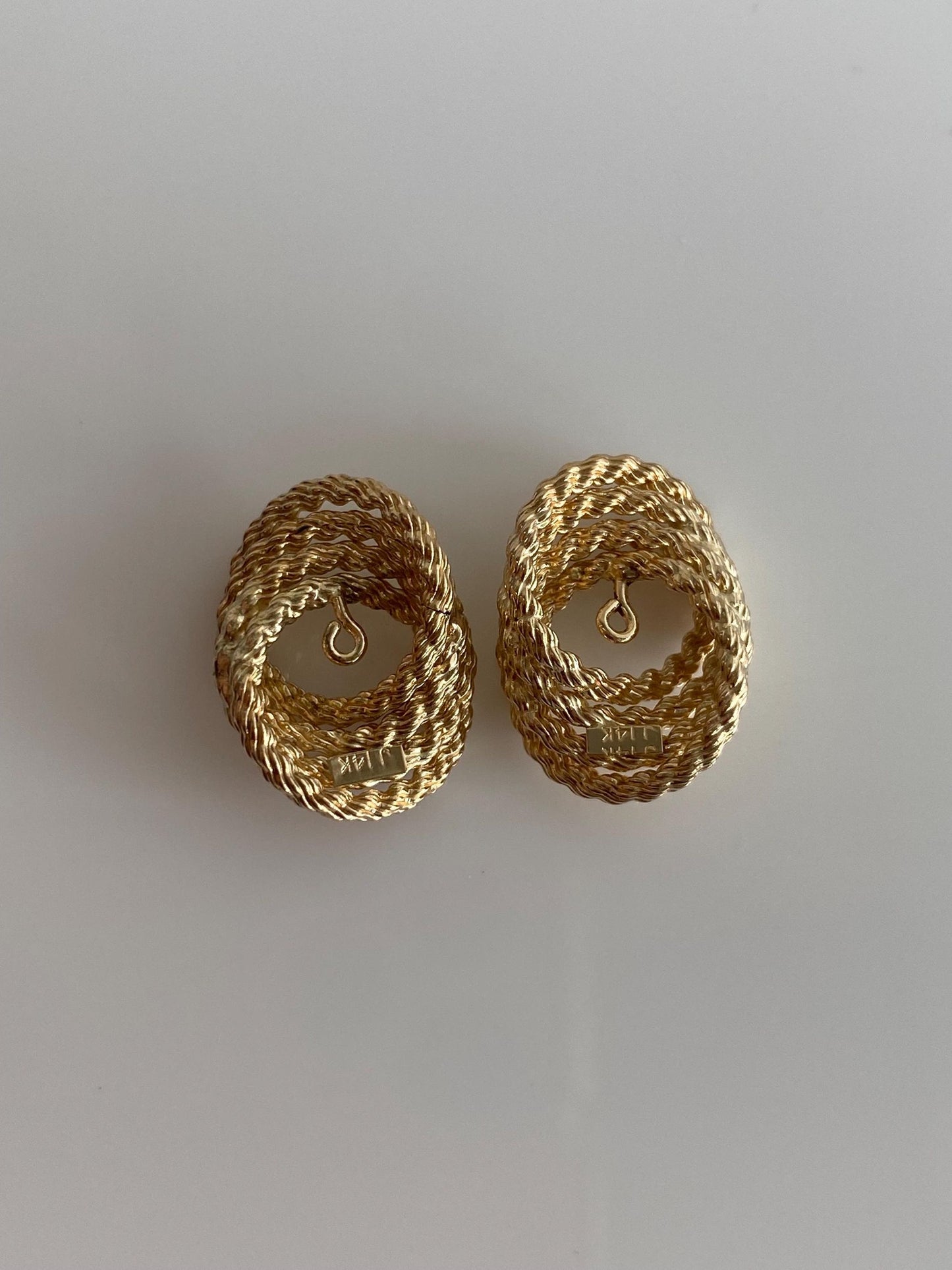 Vintage 14k Yellow Gold Layered Earring Jackets