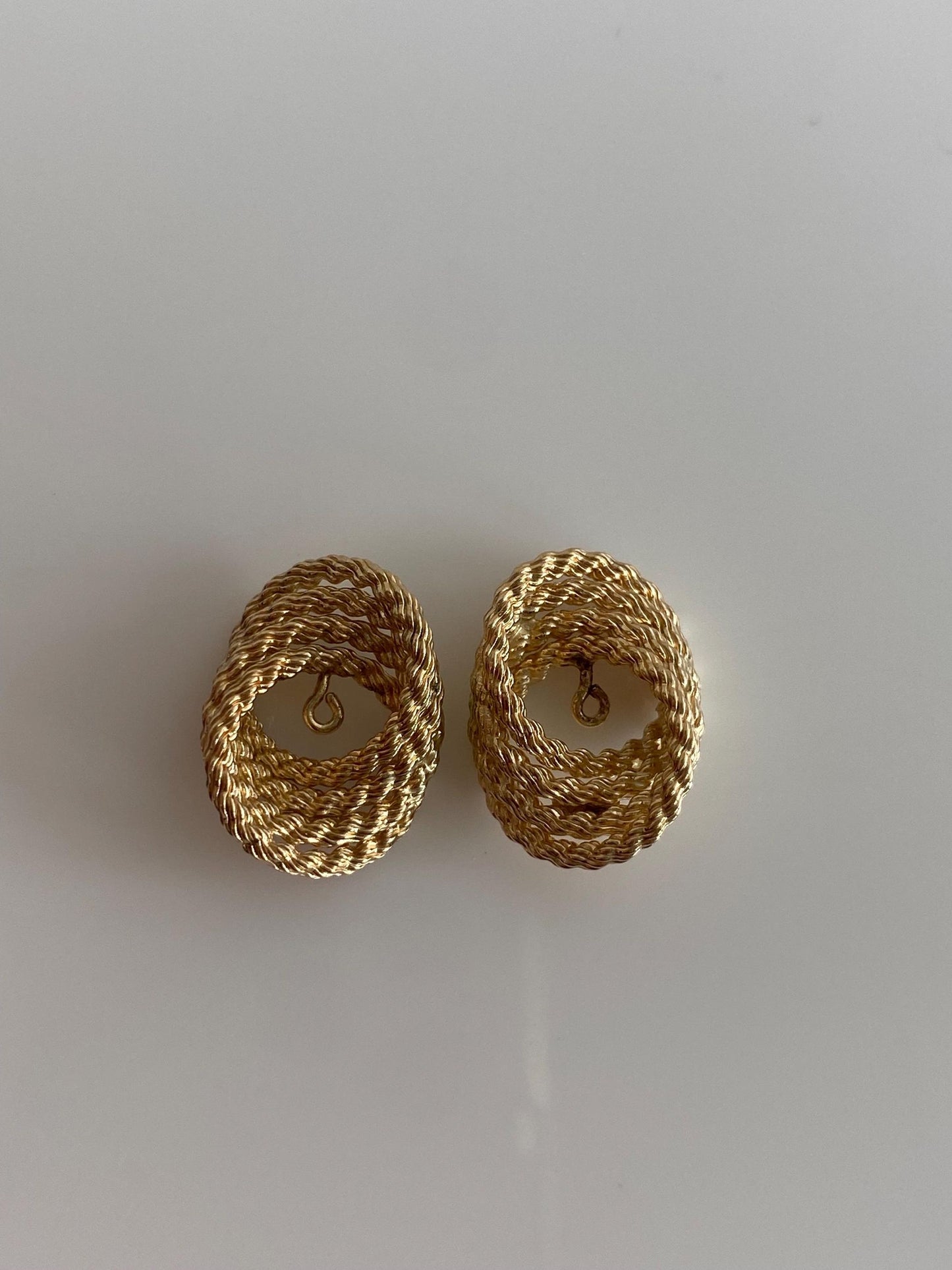 Vintage 14k Yellow Gold Layered Earring Jackets