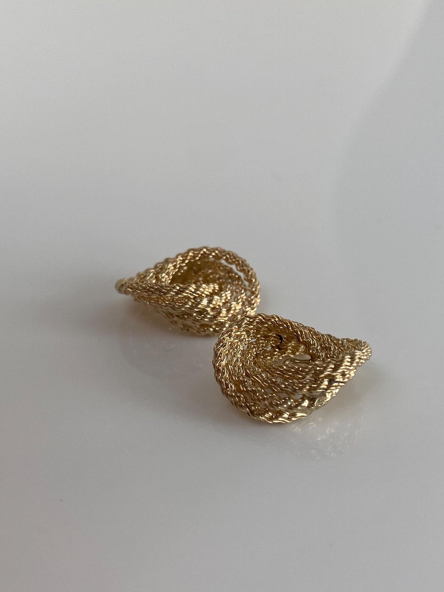 Vintage 14k Yellow Gold Layered Earring Jackets