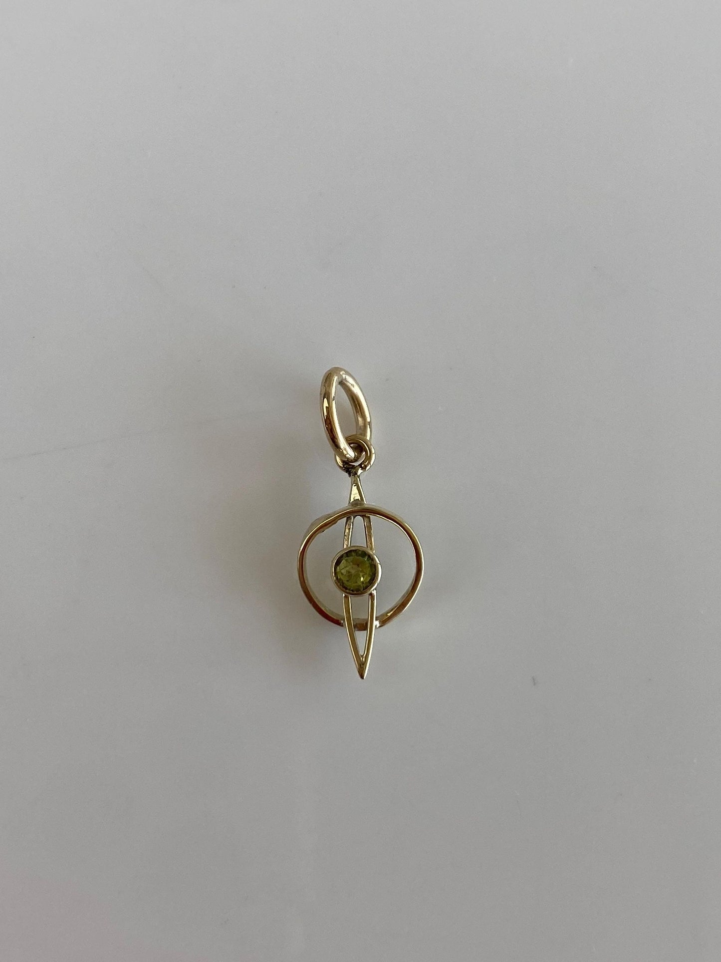Solid 10k Yellow Gold Peridot Stick Pin Conversion Charm