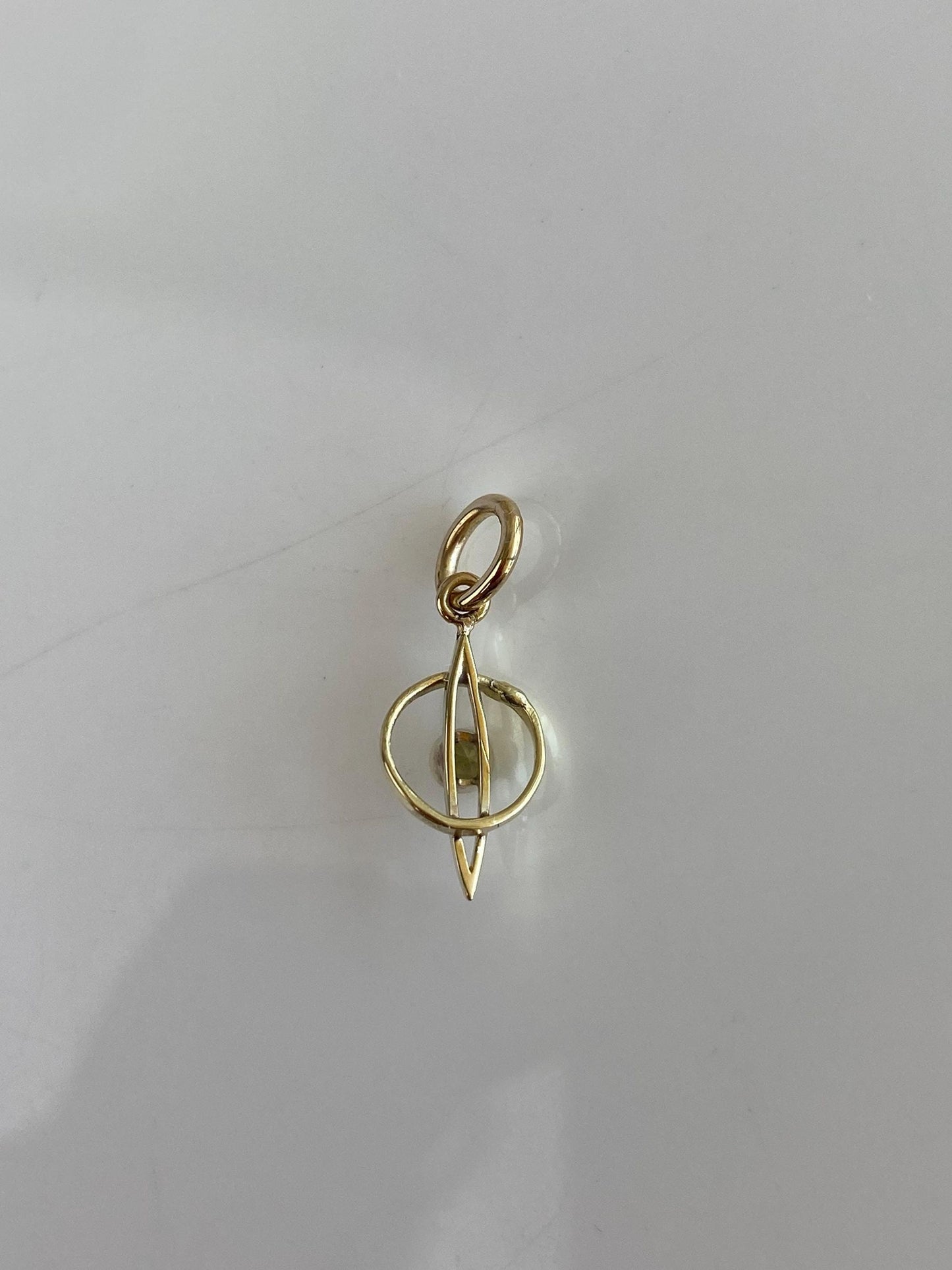 Solid 10k Yellow Gold Peridot Stick Pin Conversion Charm