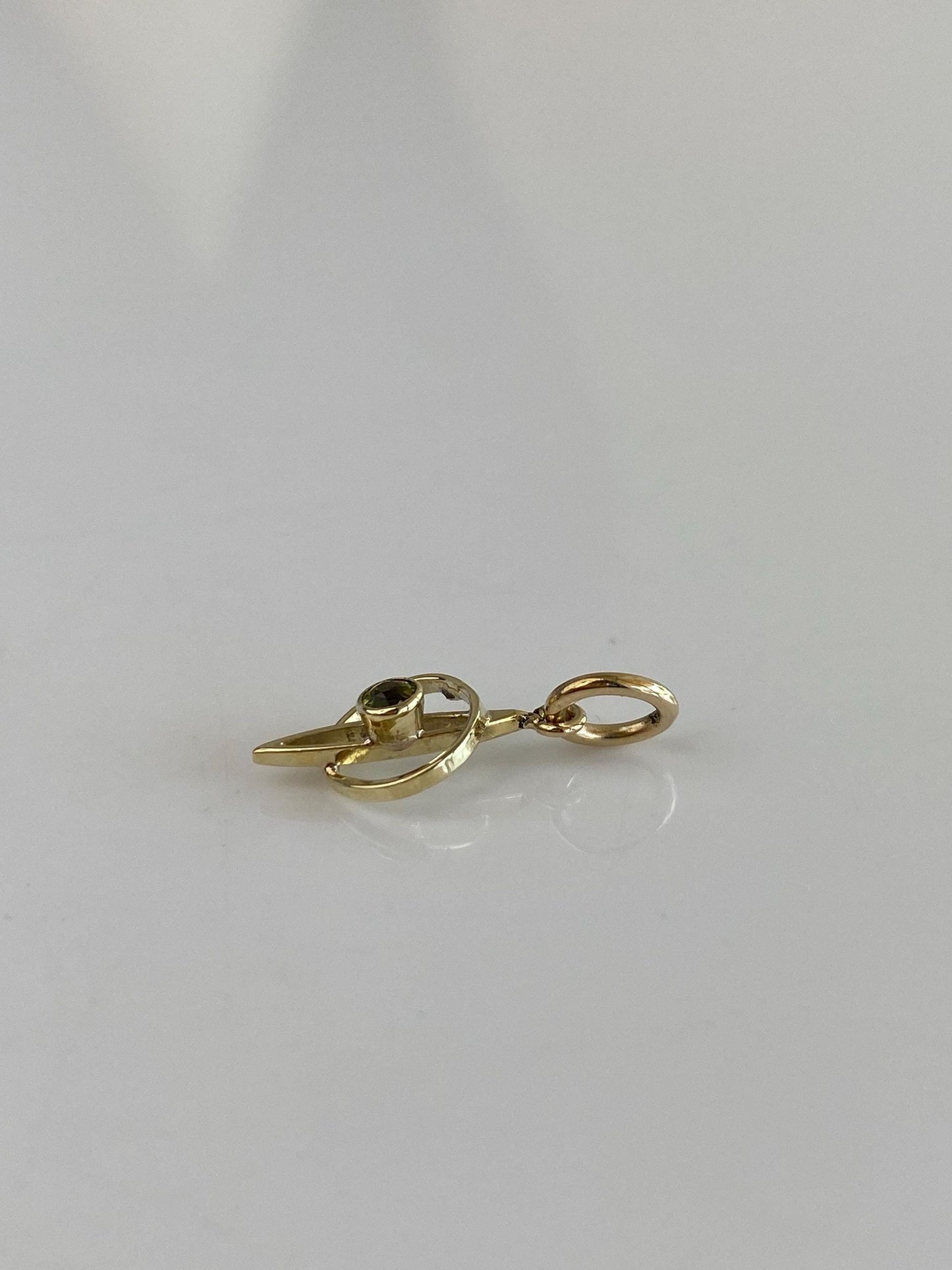 Solid 10k Yellow Gold Peridot Stick Pin Conversion Charm