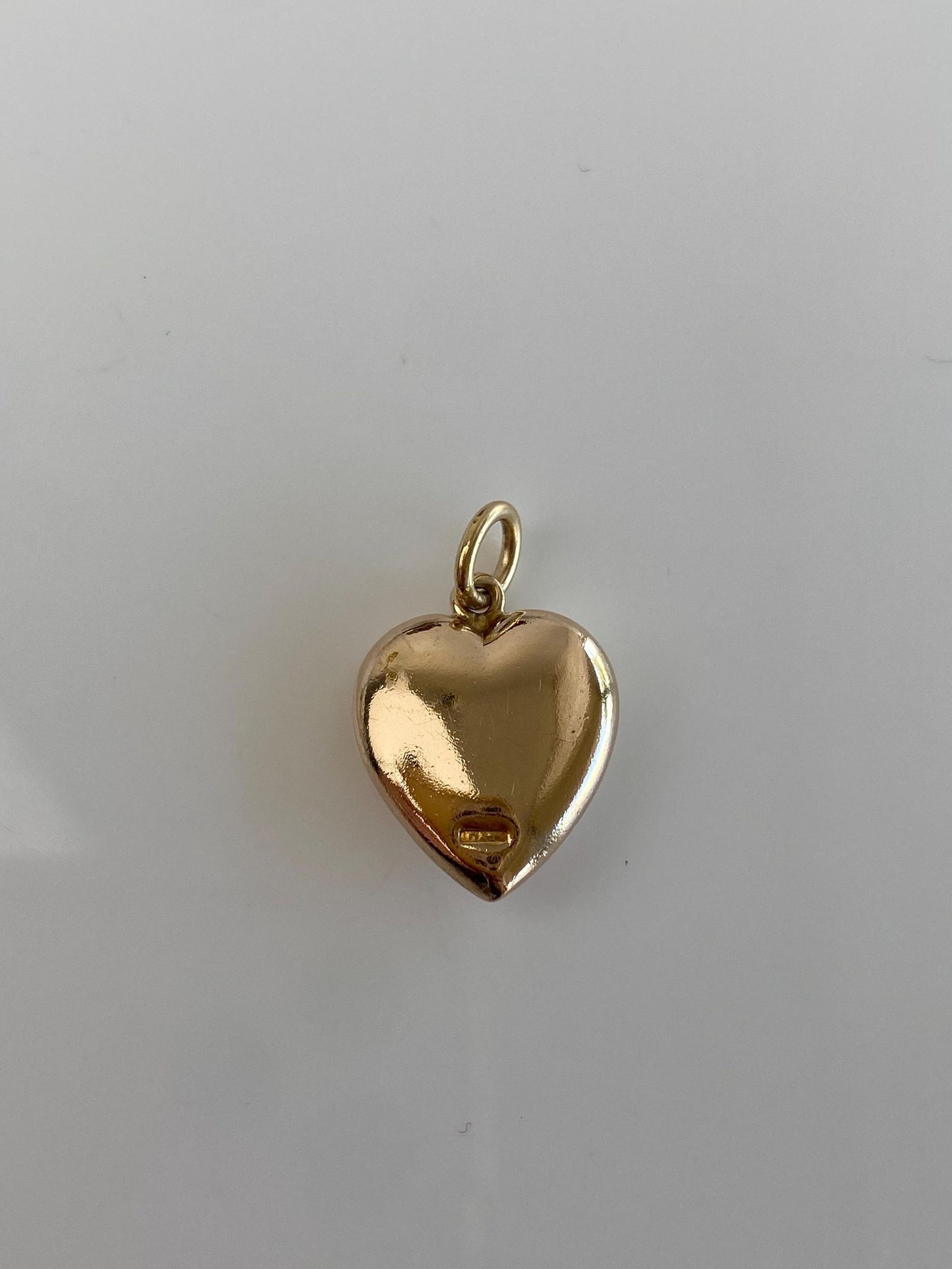 Vintage 10k Yellow Gold Star Set Seed Pearl Puffy Heart Charm
