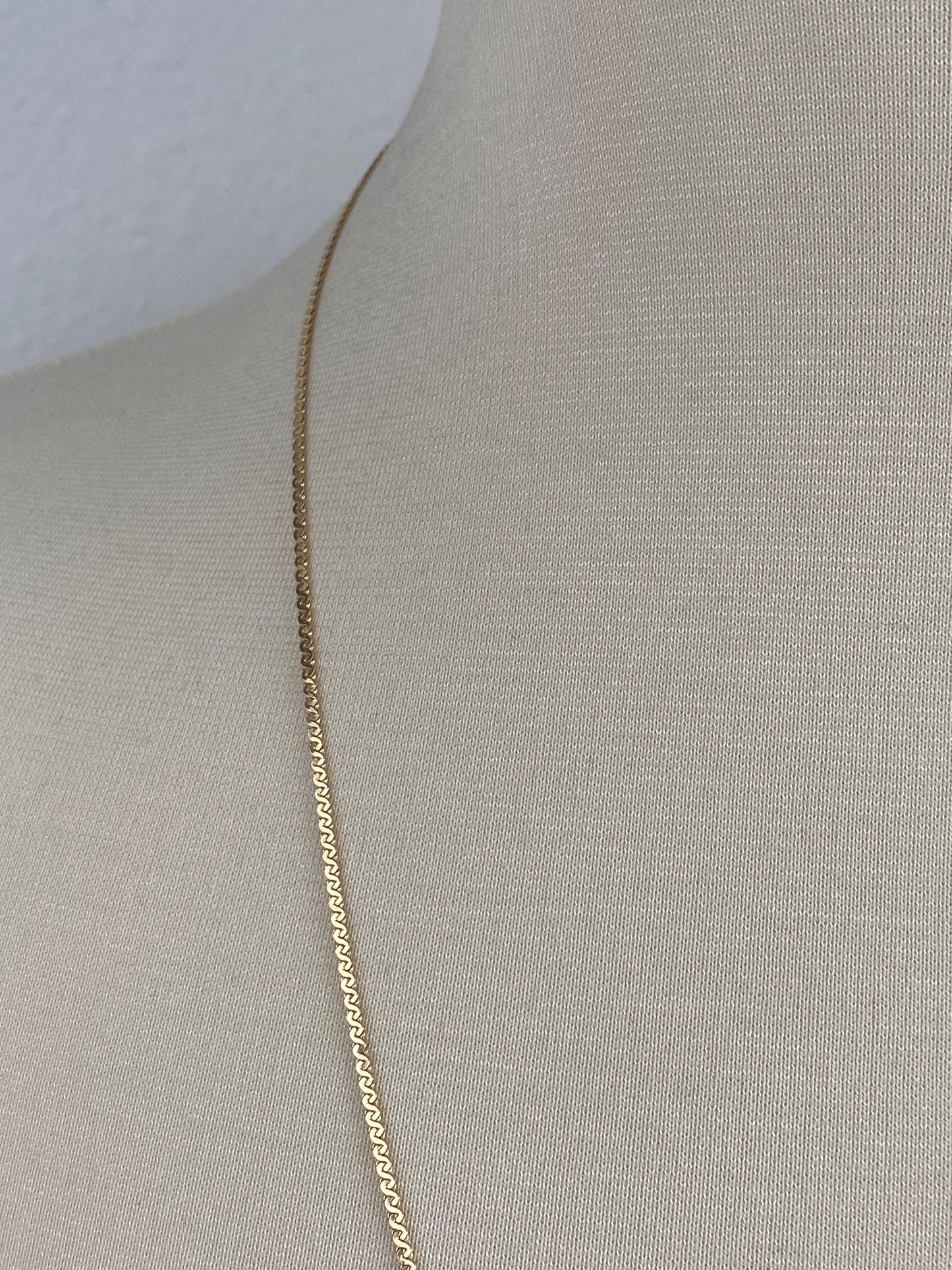 Vintage Solid 14k Yellow Gold Long Serpentine Chain Necklace - 24 inches
