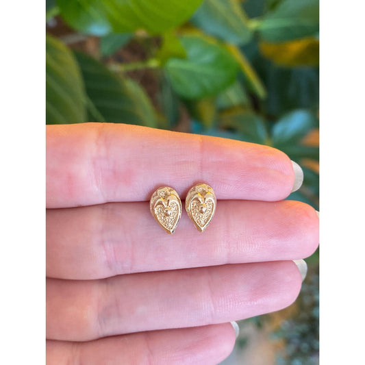 Solid 14k Yellow Gold Stud Earrings