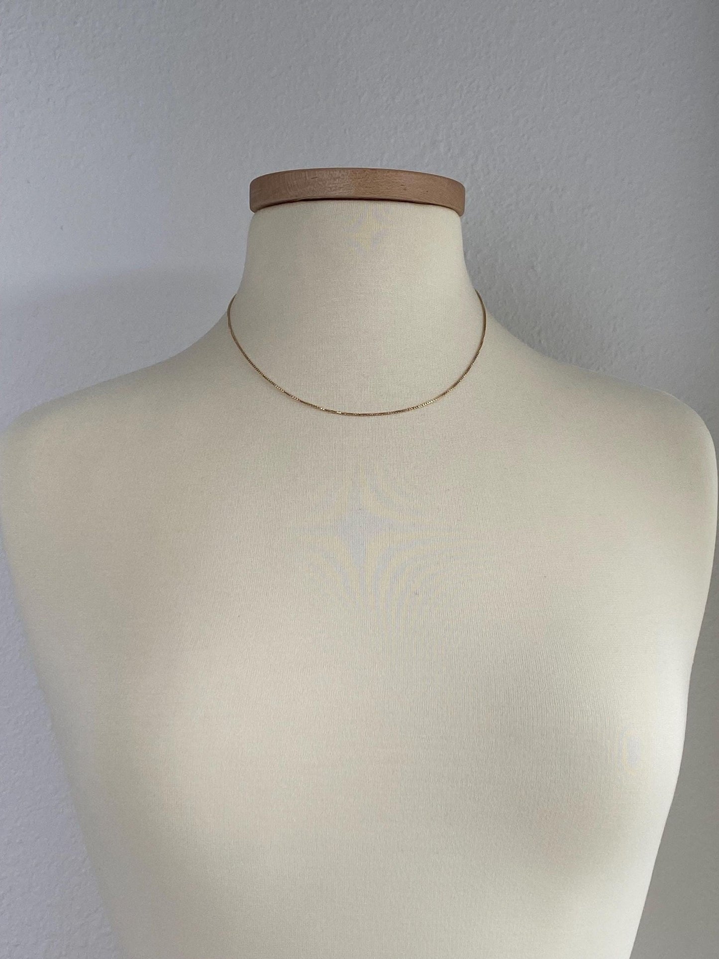 Vintage Solid 14k Yellow Gold Box Chain Necklace - 17.75 inches