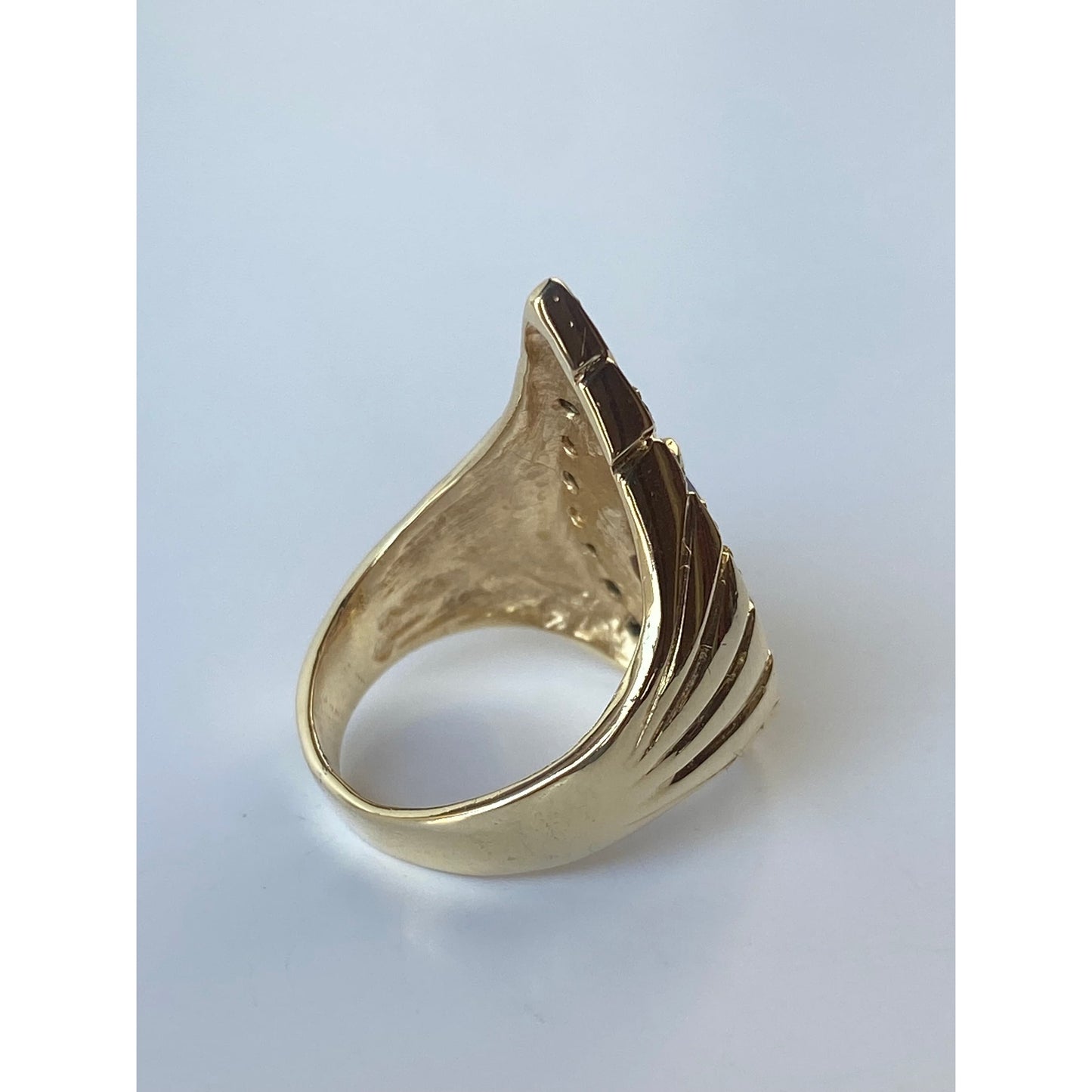 Vintage Solid 14k Yellow Gold Amethyst Diamond Halo Ring - Size 4