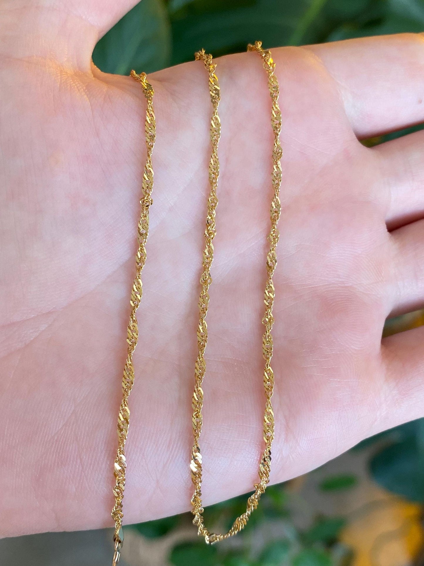 Vintage Solid 14k Yellow Gold Twist Chain Necklace - 19.75 inches