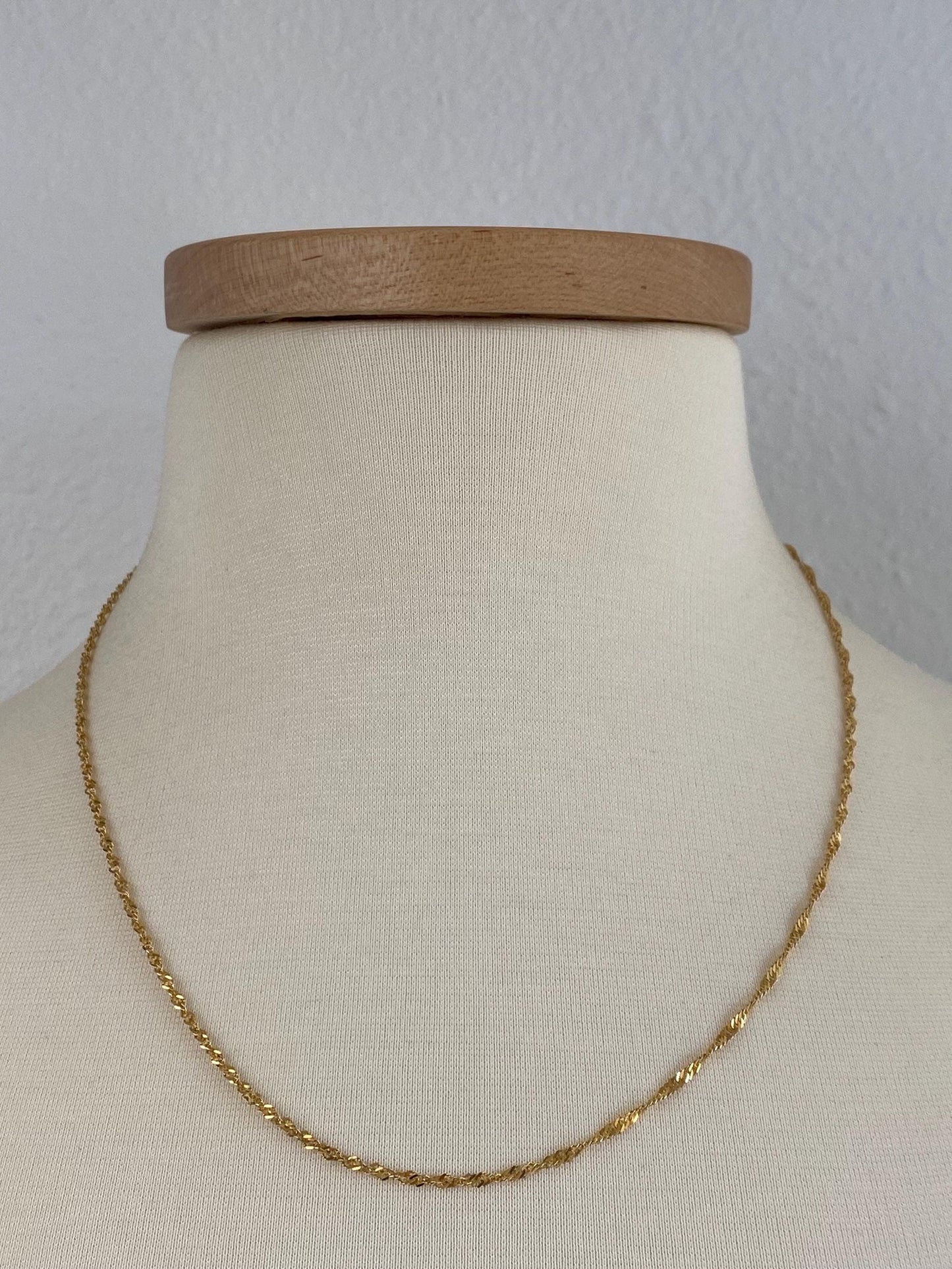Vintage Solid 14k Yellow Gold Twist Chain Necklace - 19.75 inches