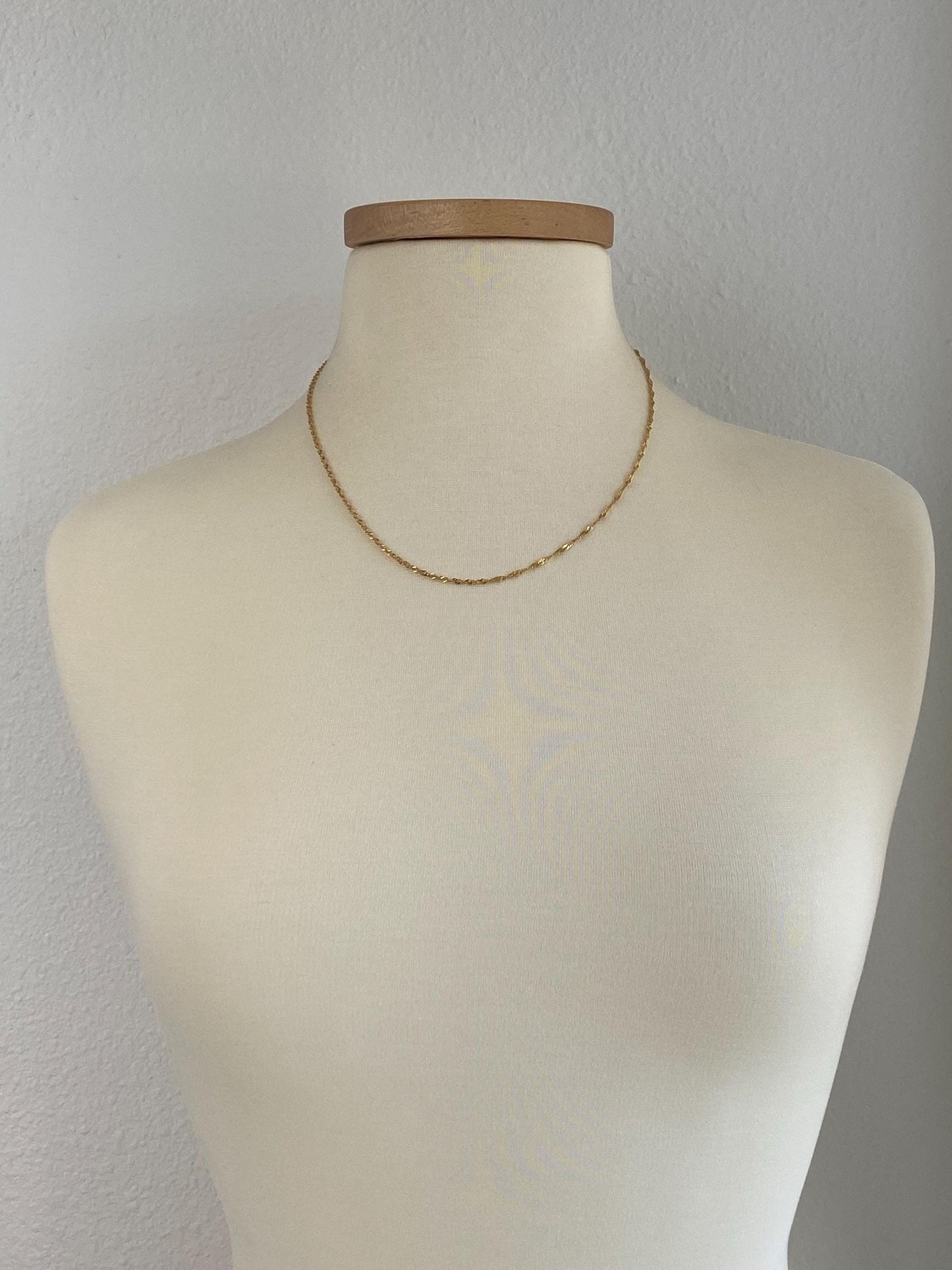Vintage Solid 14k Yellow Gold Twist Chain Necklace - 19.75 inches