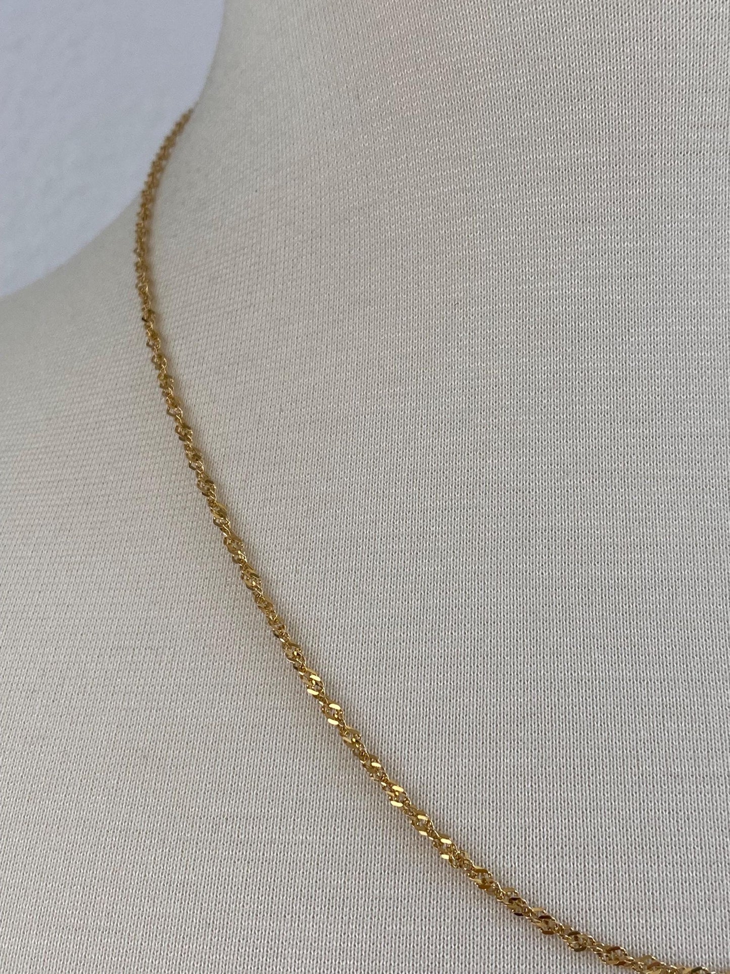 Vintage Solid 14k Yellow Gold Twist Chain Necklace - 19.75 inches