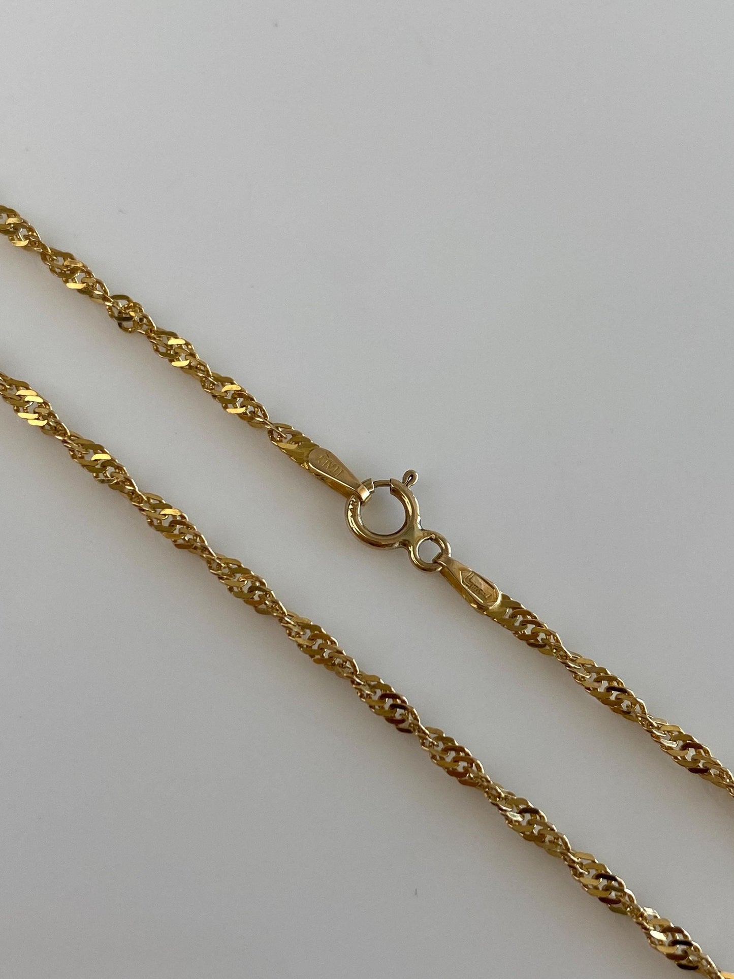 Vintage Solid 14k Yellow Gold Twist Chain Necklace - 19.75 inches