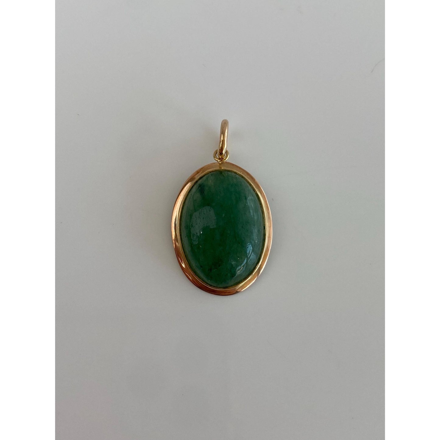 Vintage Solid 14k Yellow Gold Aventurine Cabochon Charm