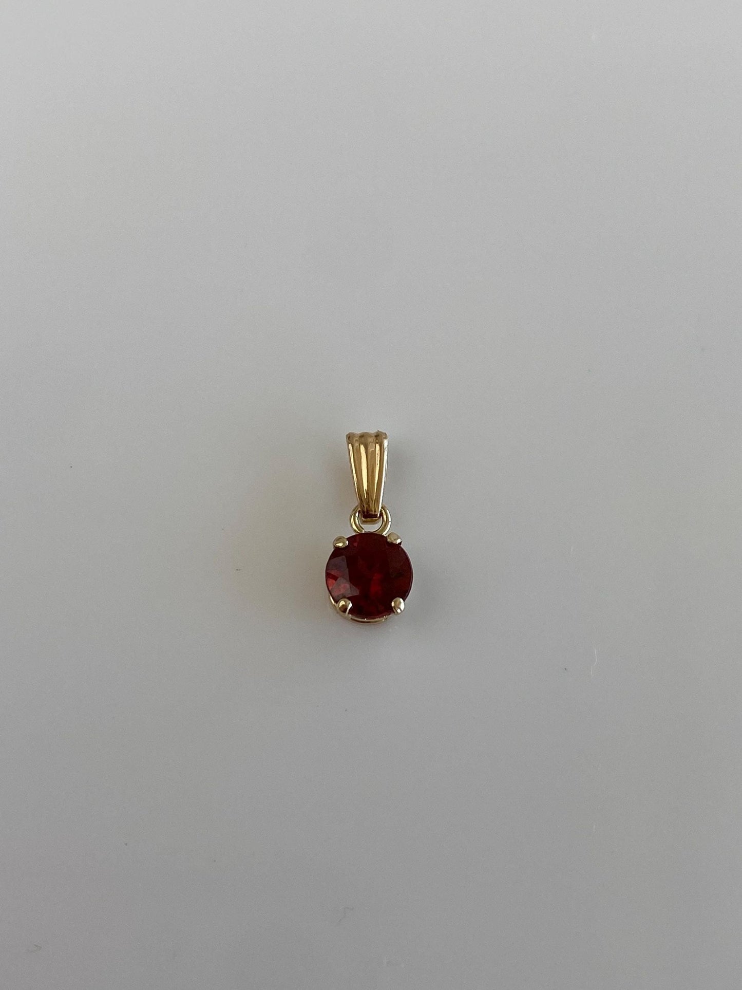 Vintage Solid 14k Yellow Gold Garnet Charm