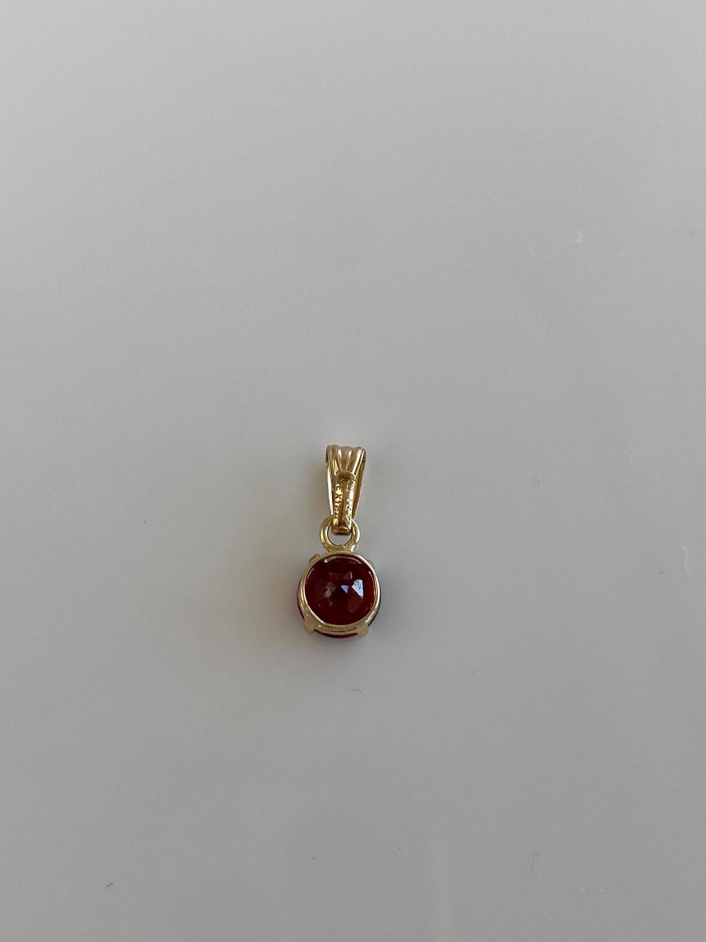 Vintage Solid 14k Yellow Gold Garnet Charm