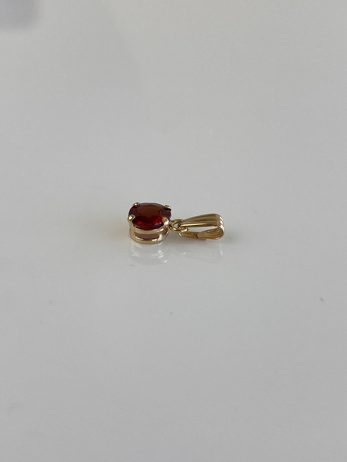Vintage Solid 14k Yellow Gold Garnet Charm