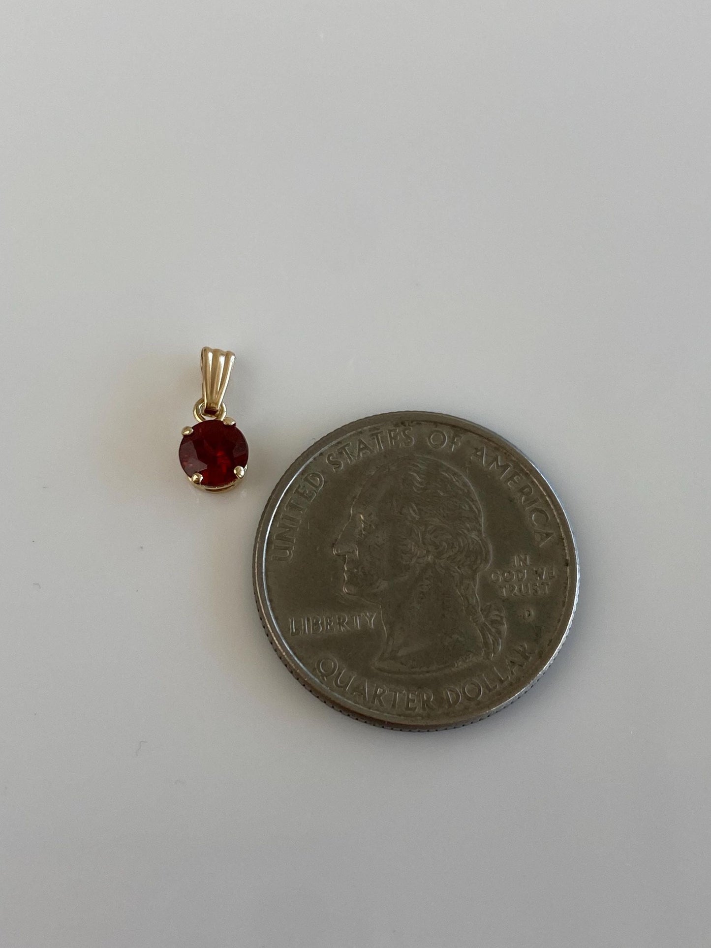 Vintage Solid 14k Yellow Gold Garnet Charm