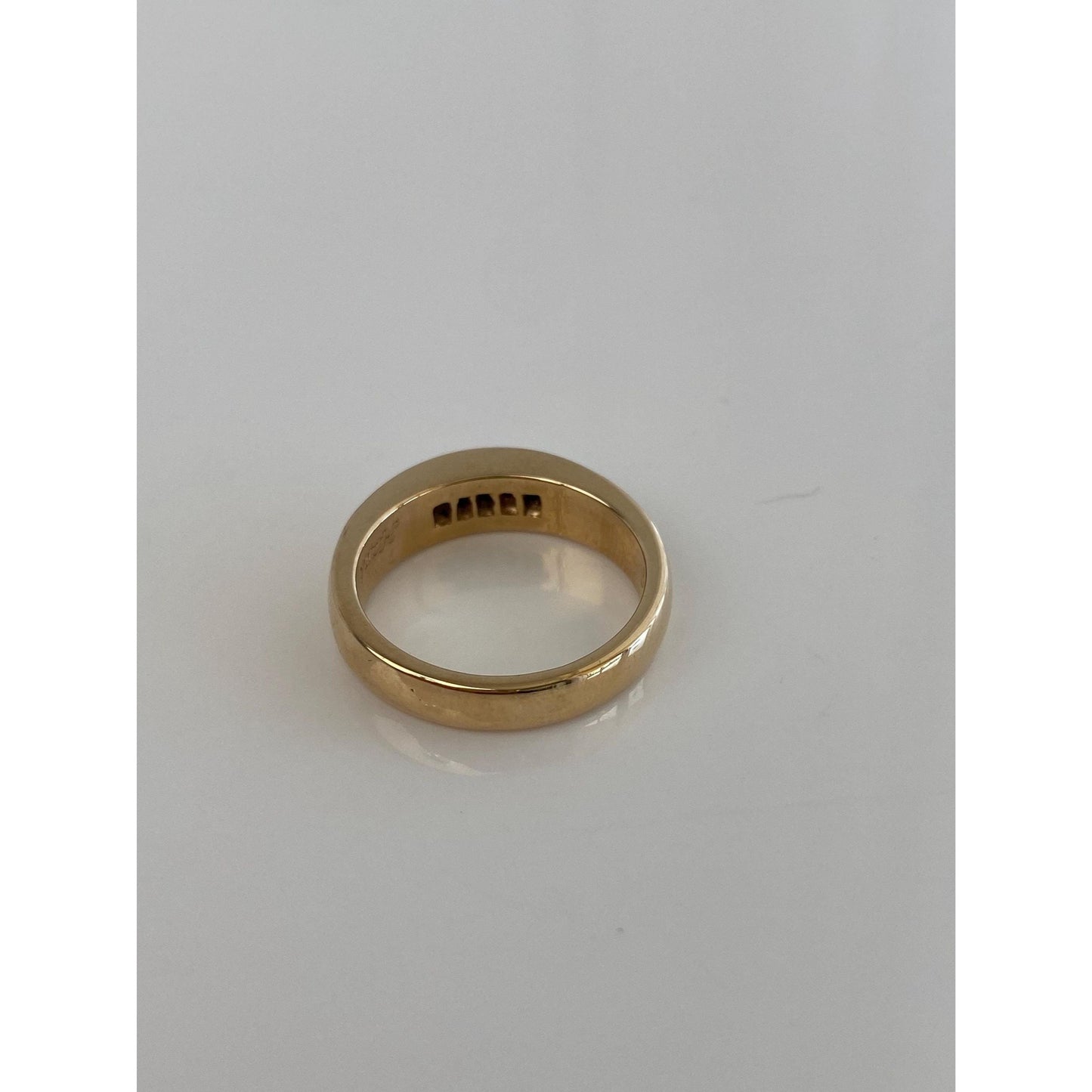 Vintage Solid 14k Yellow Gold Diamond Ring Band - Size 7.75