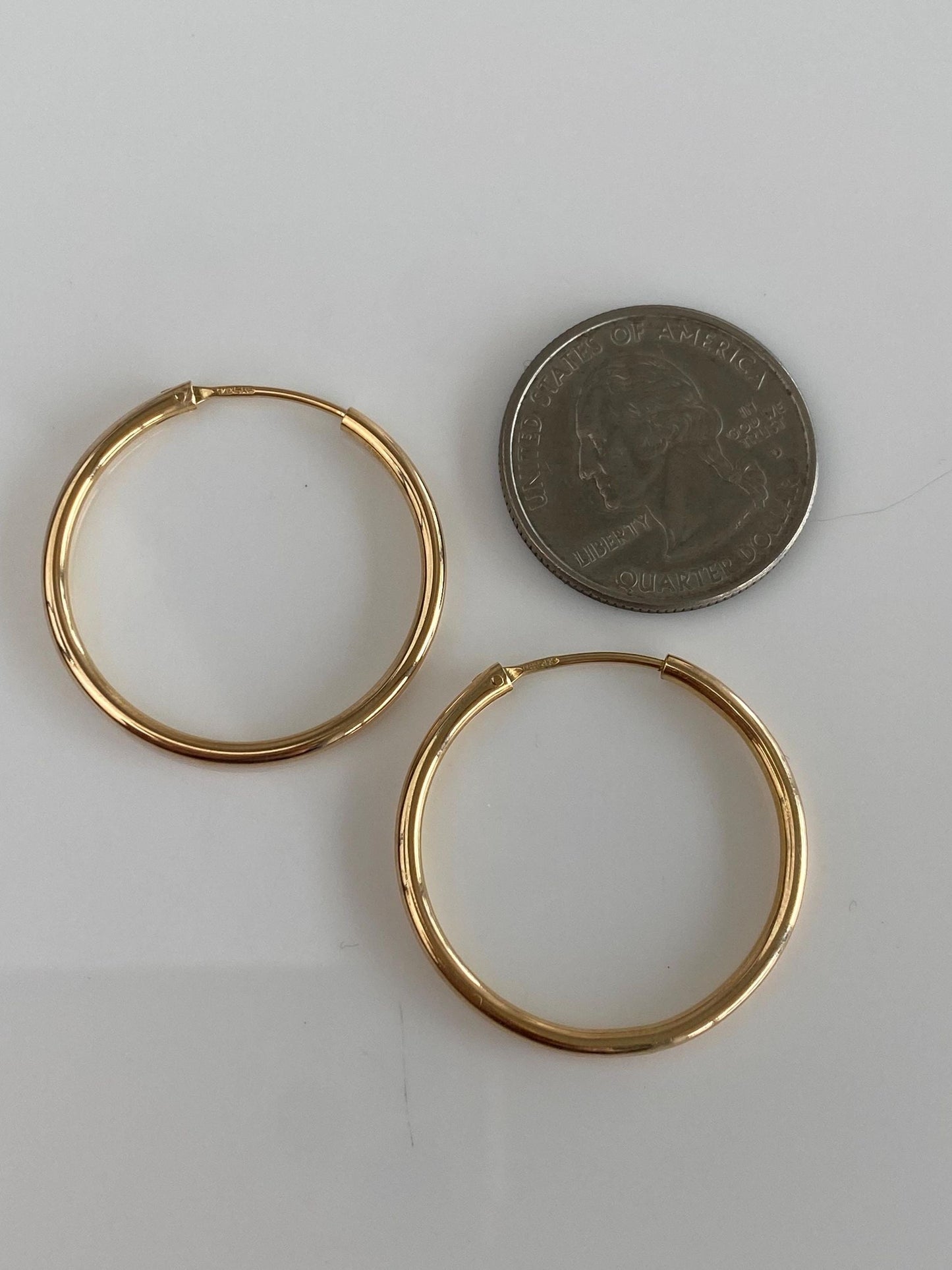 Vintage 14k Yellow Gold Hoop Earrings