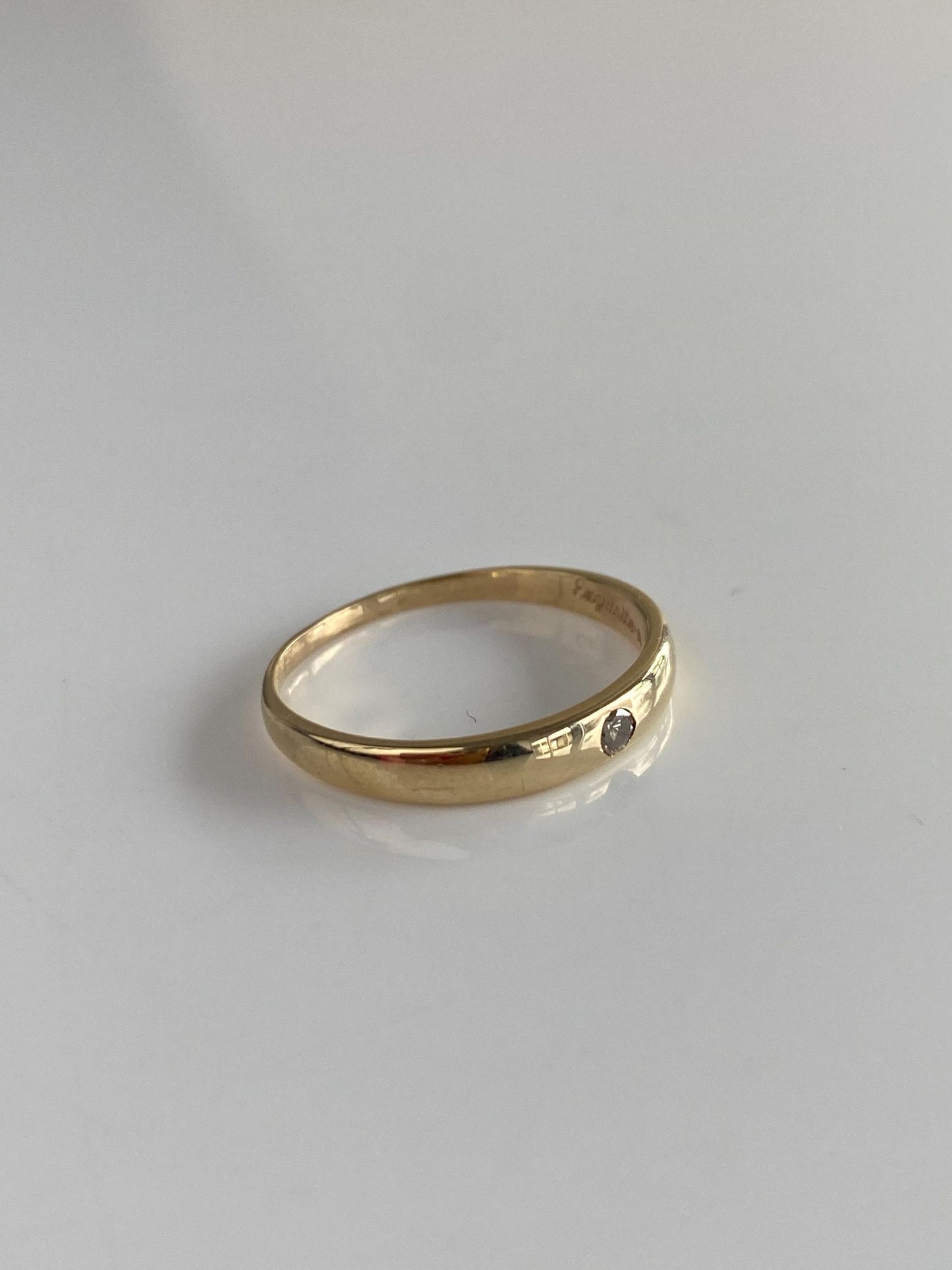 Vintage Solid 14k Yellow Gold Diamond Ring Band - Size 6.5