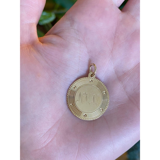 Solid 14k Yellow Gold NMM Charm