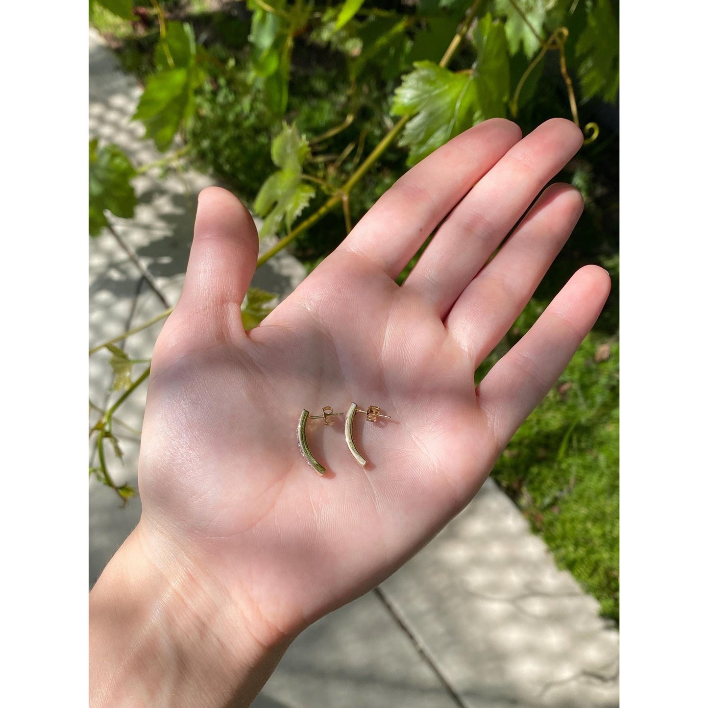 Vintage Solid 14k Yellow Gold Diamond Drop Earrings