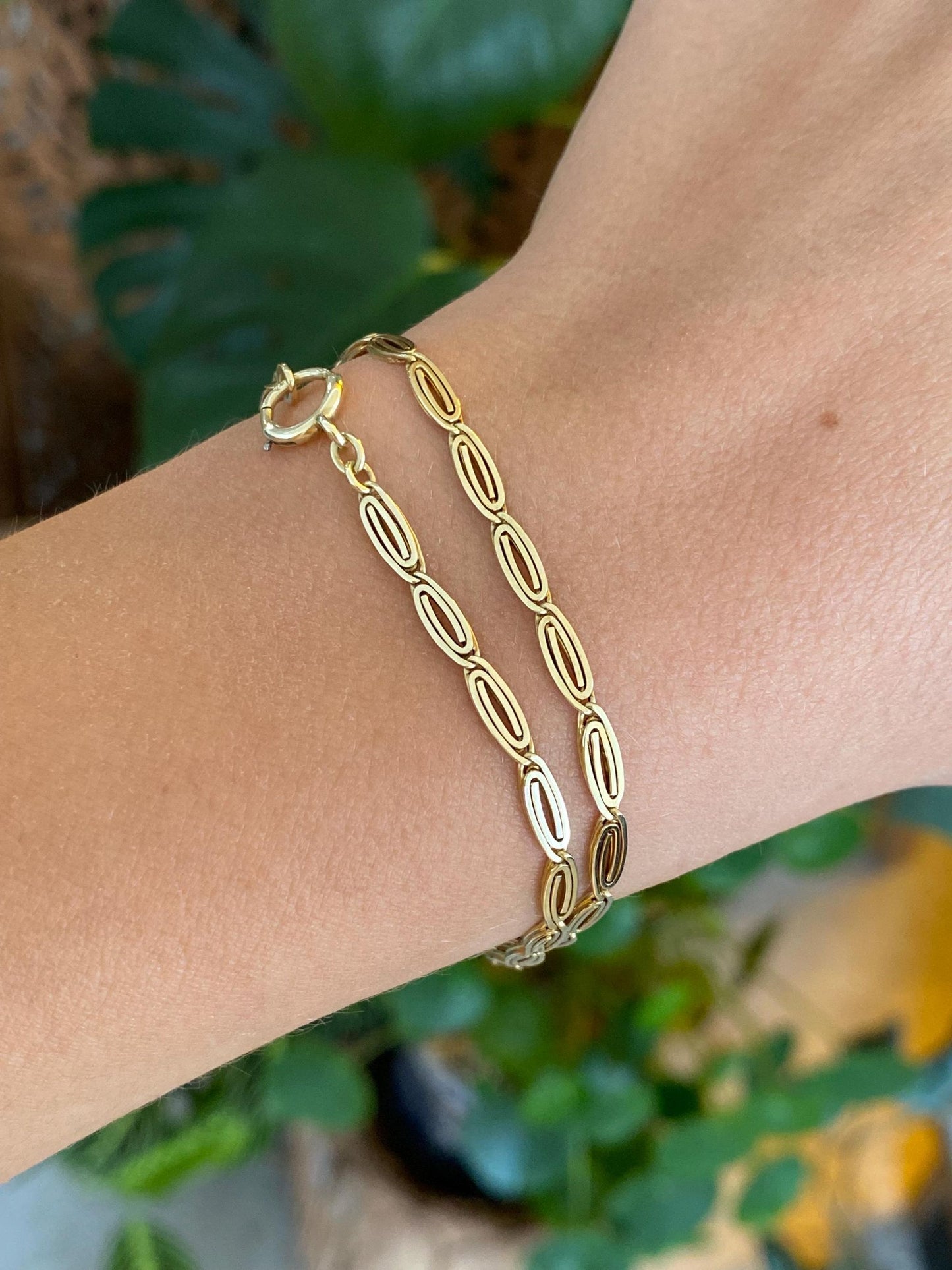 Vintage Solid 14k Yellow Gold Fancy Spiral Link Pocket Watch Chain - 13.5 inches