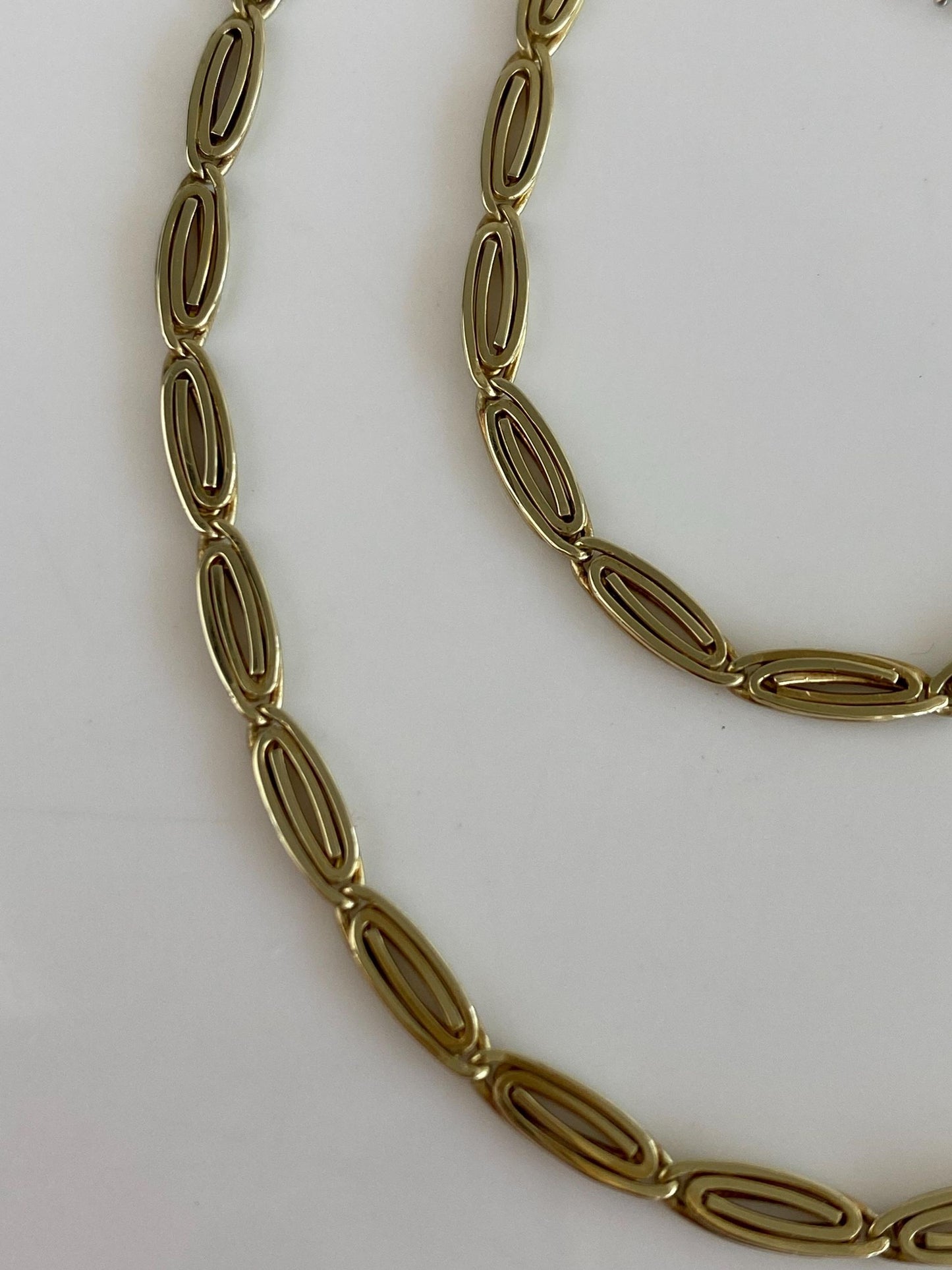 Vintage Solid 14k Yellow Gold Fancy Spiral Link Pocket Watch Chain - 13.5 inches