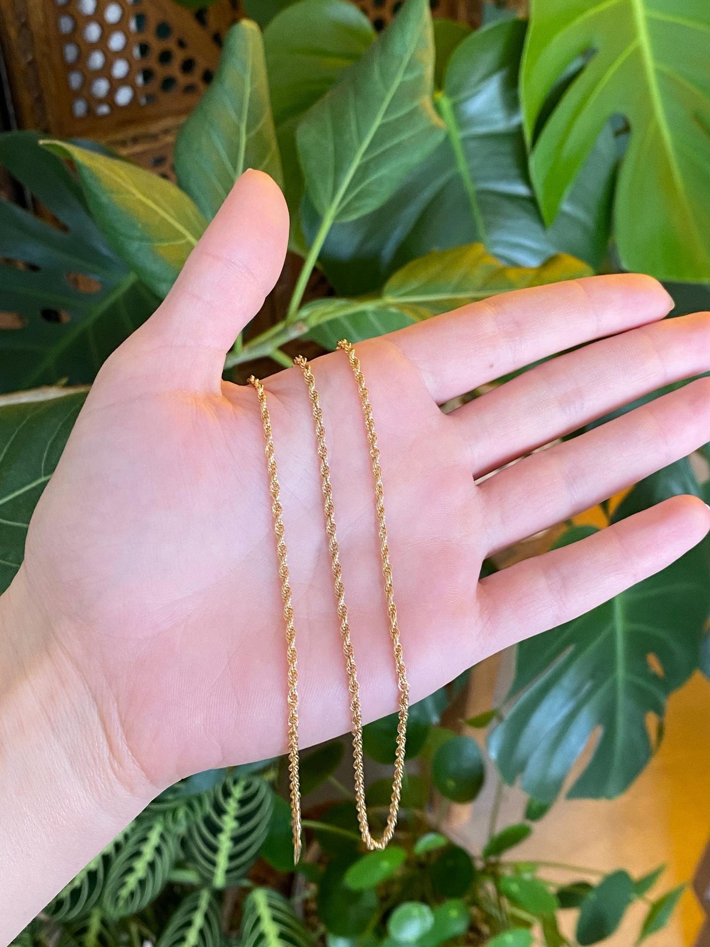 Vintage Solid 14k Yellow Gold Long Chain Necklace - 24.25 inches