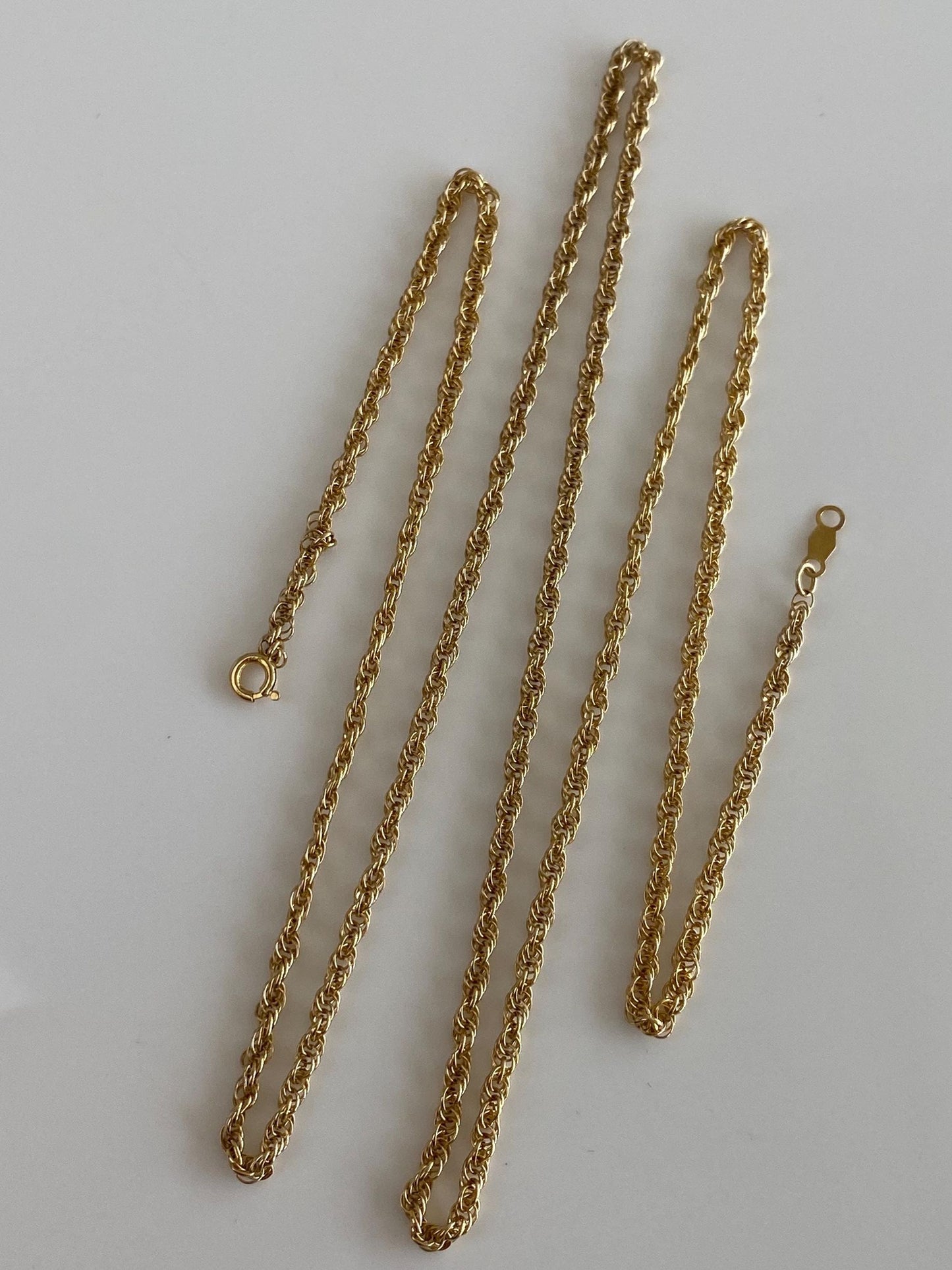Vintage Solid 14k Yellow Gold Long Chain Necklace - 24.25 inches