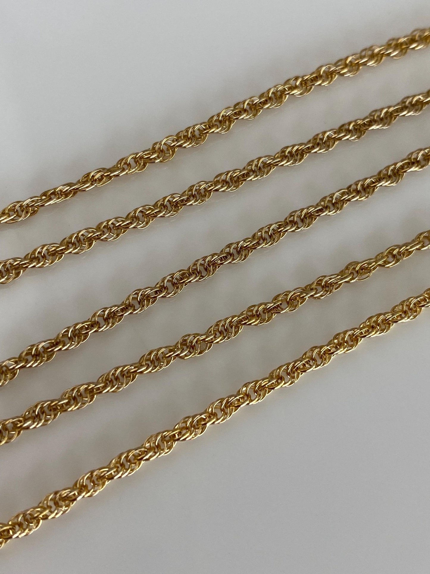 Vintage Solid 14k Yellow Gold Long Chain Necklace - 24.25 inches