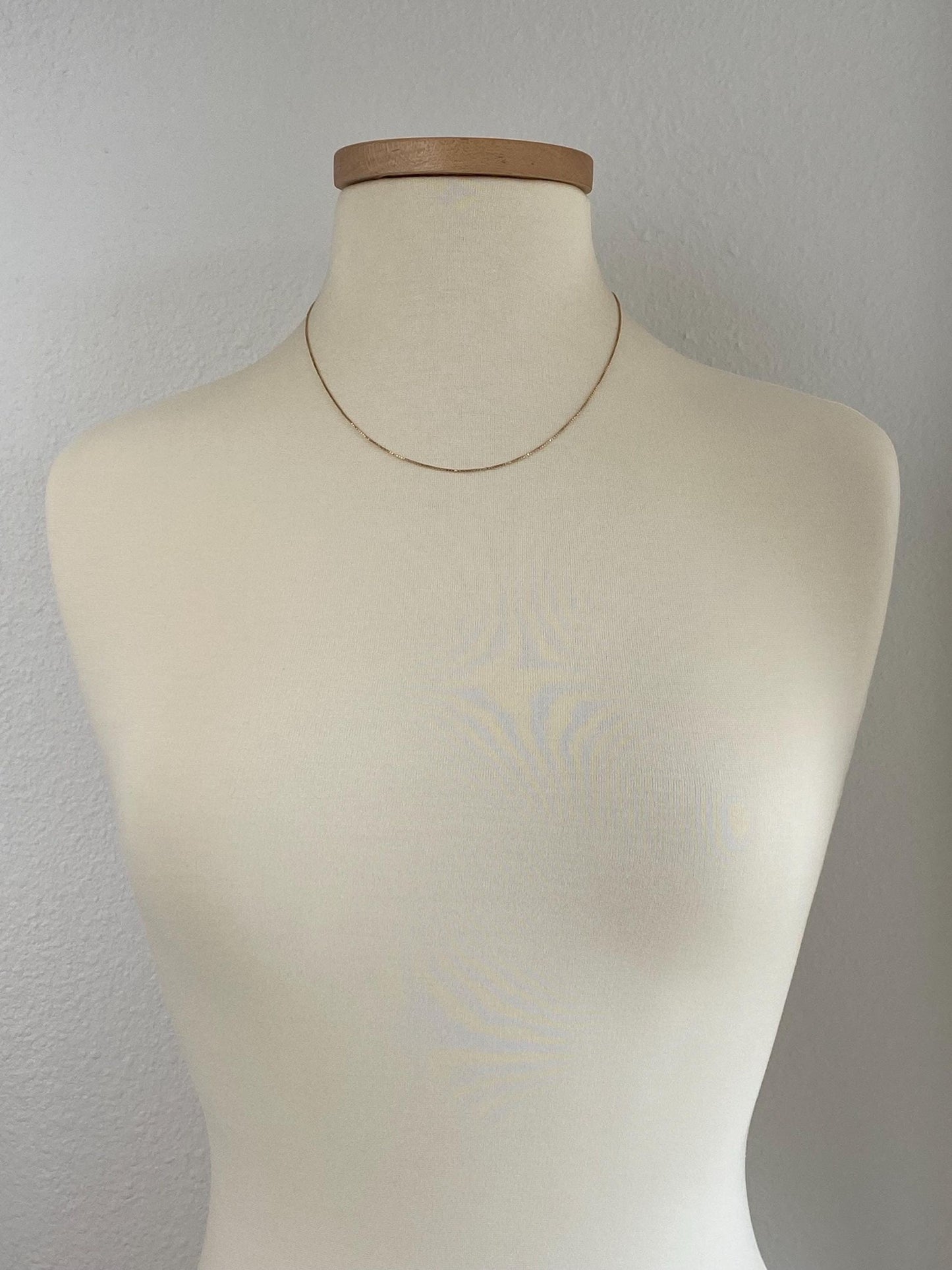 Vintage Solid 14k Yellow Gold Box Chain Necklace - 18.75 inches
