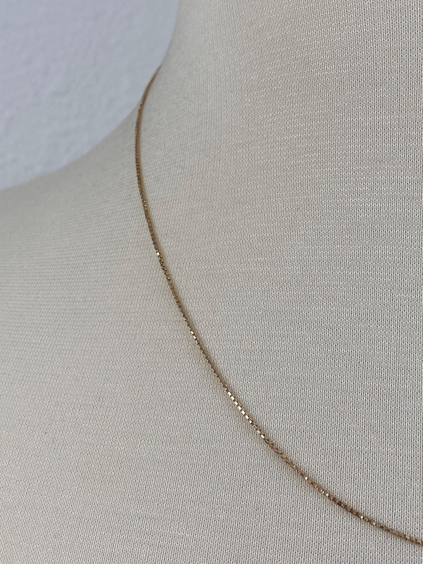 Vintage Solid 14k Yellow Gold Box Chain Necklace - 18.75 inches